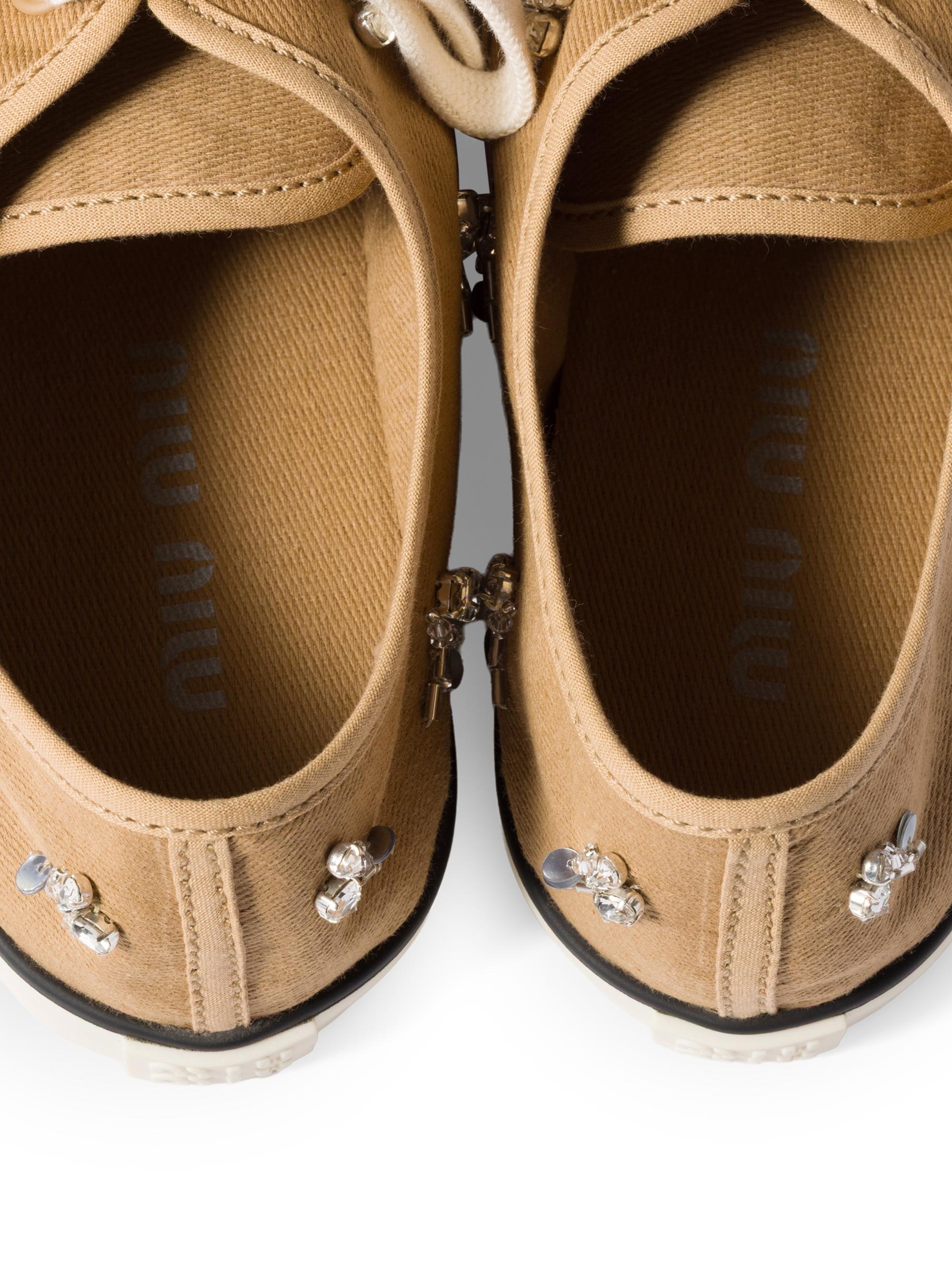 miページ Miu Miu Embroidered Drill Sneakers | Saks Fifth Avenue