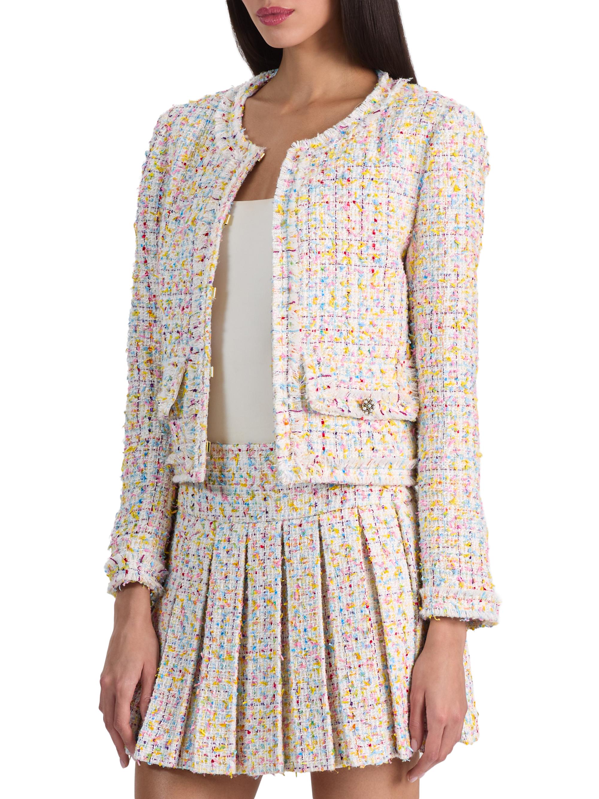 ALICE + OLIVIA Landon Tweed Crop Jacket | Saks Fifth Avenue
