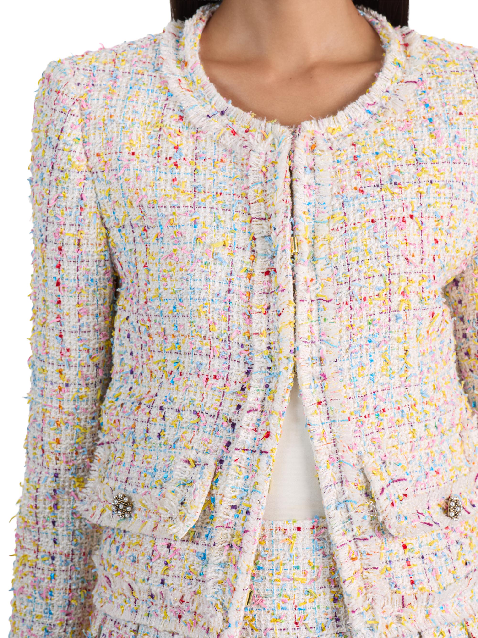 ALICE + OLIVIA Landon Tweed Crop Jacket | Saks Fifth Avenue