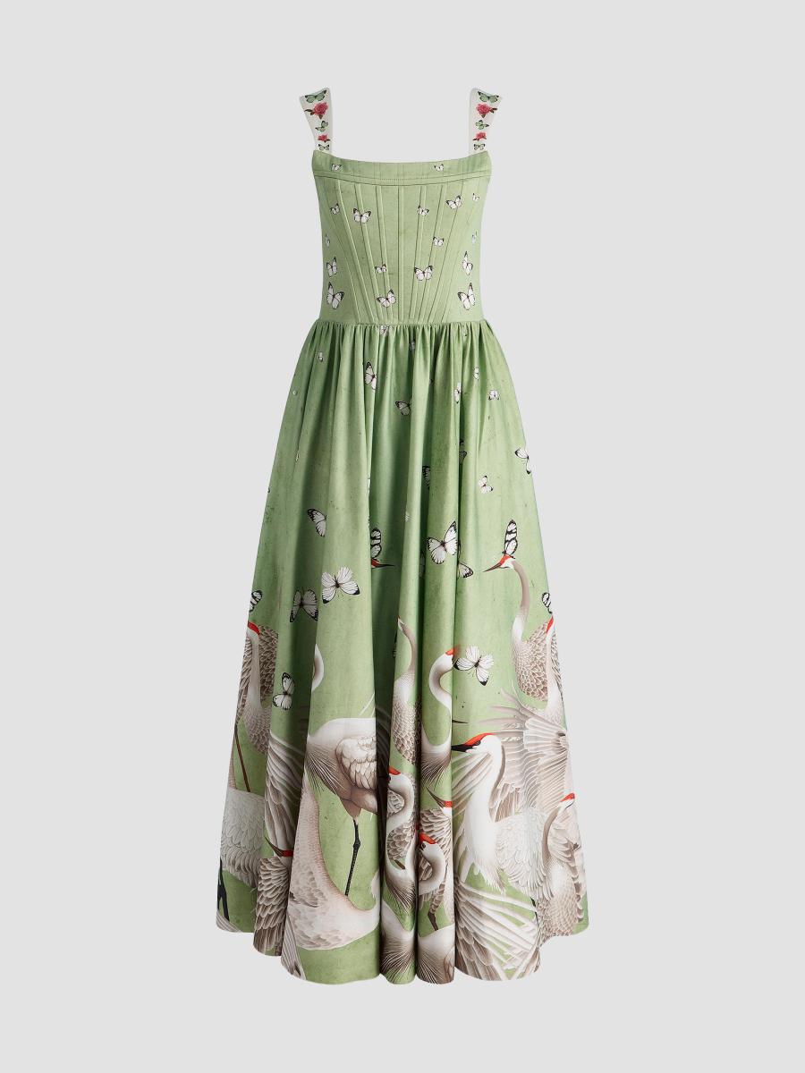 ALICE + OLIVIA Guinevere Stretch-Cotton Bustier Maxi Dress | Saks