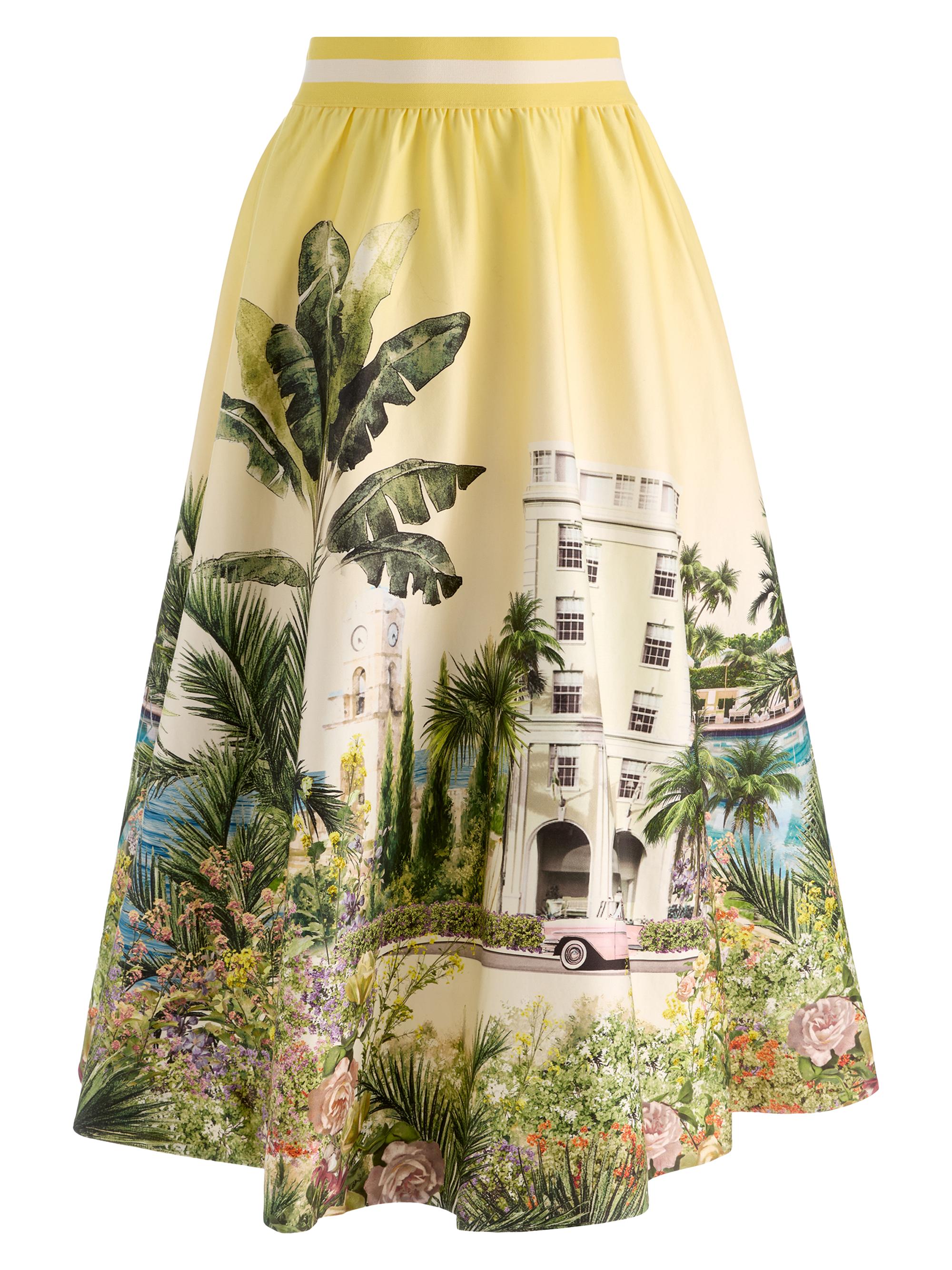 ALICE + OLIVIA Women's Earla Staceface Midi Skirt - Pure Paradise | Thumbnail 7