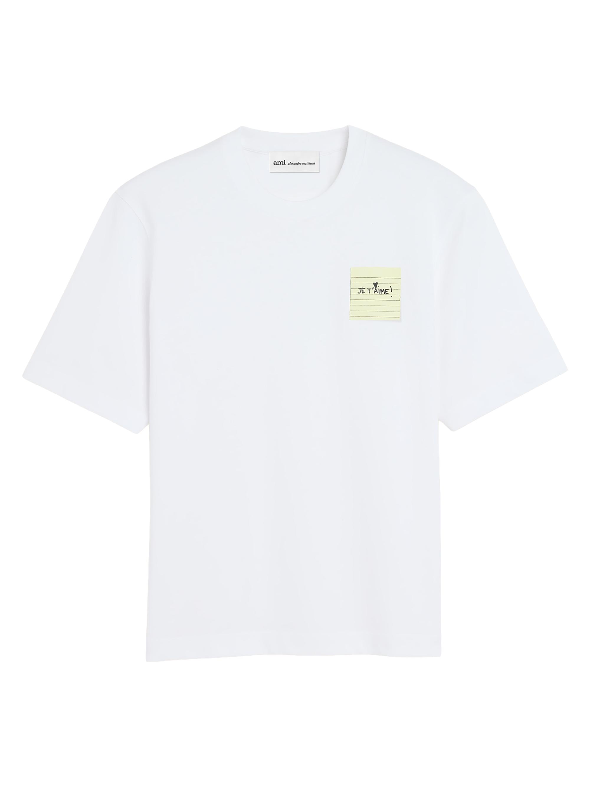 AMI Paris Men's Je T'Aime Cotton T-Shirt - Blanc