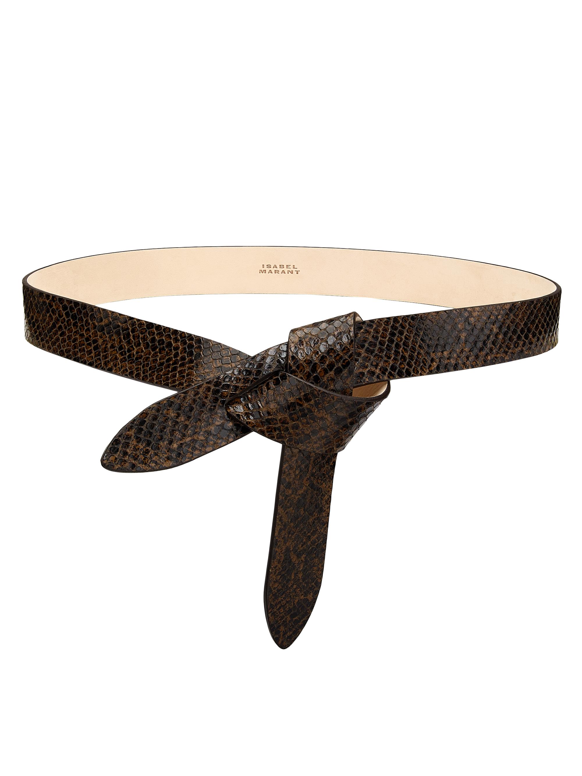 Isabel Marant Women's Lecce Reversible Snake-Embossed Leather Belt - Mocha - Women's Accessories