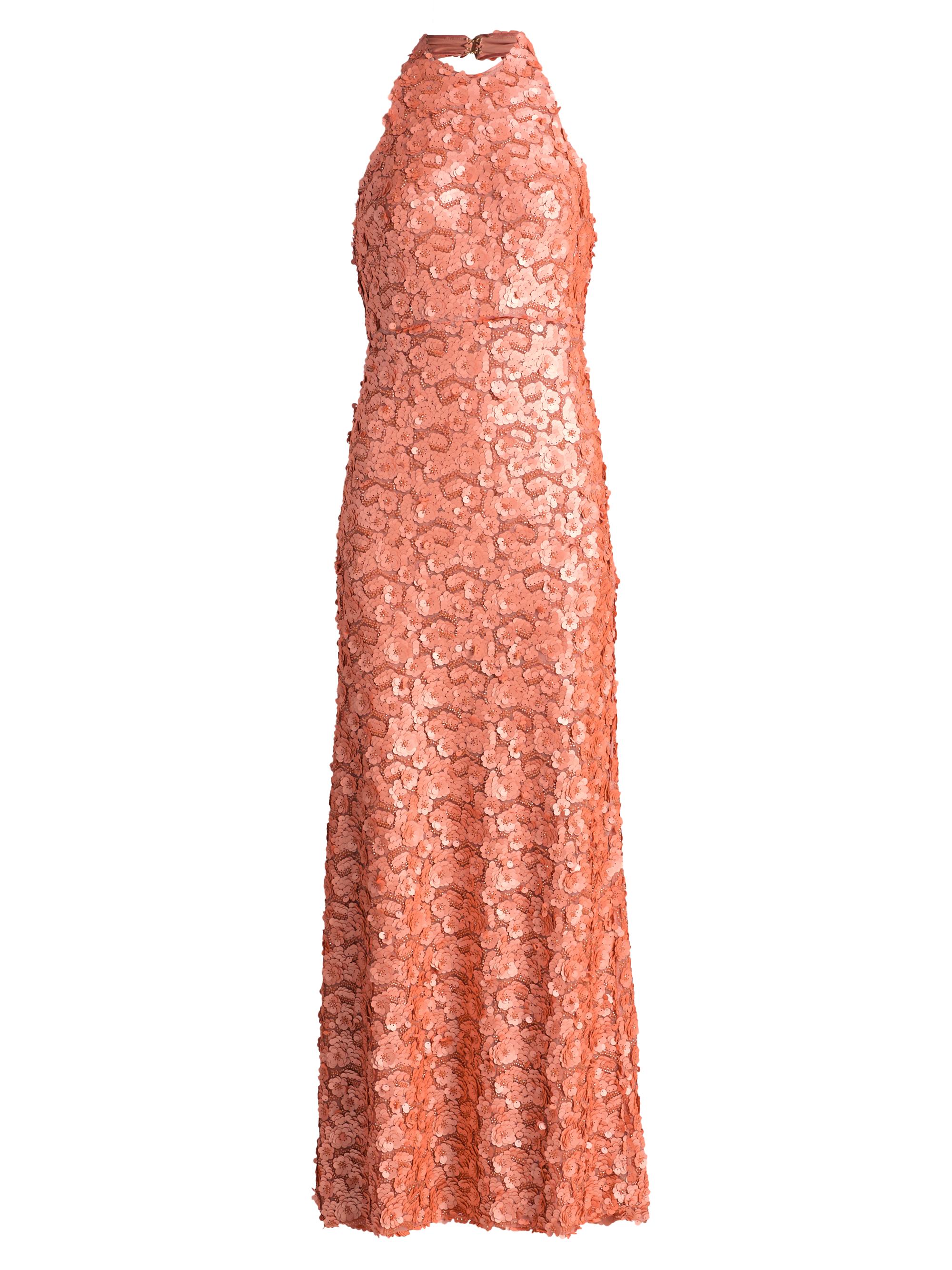 Ramy Brook Women's Giada Floral Sequined Halter Gown - Coral Paillette