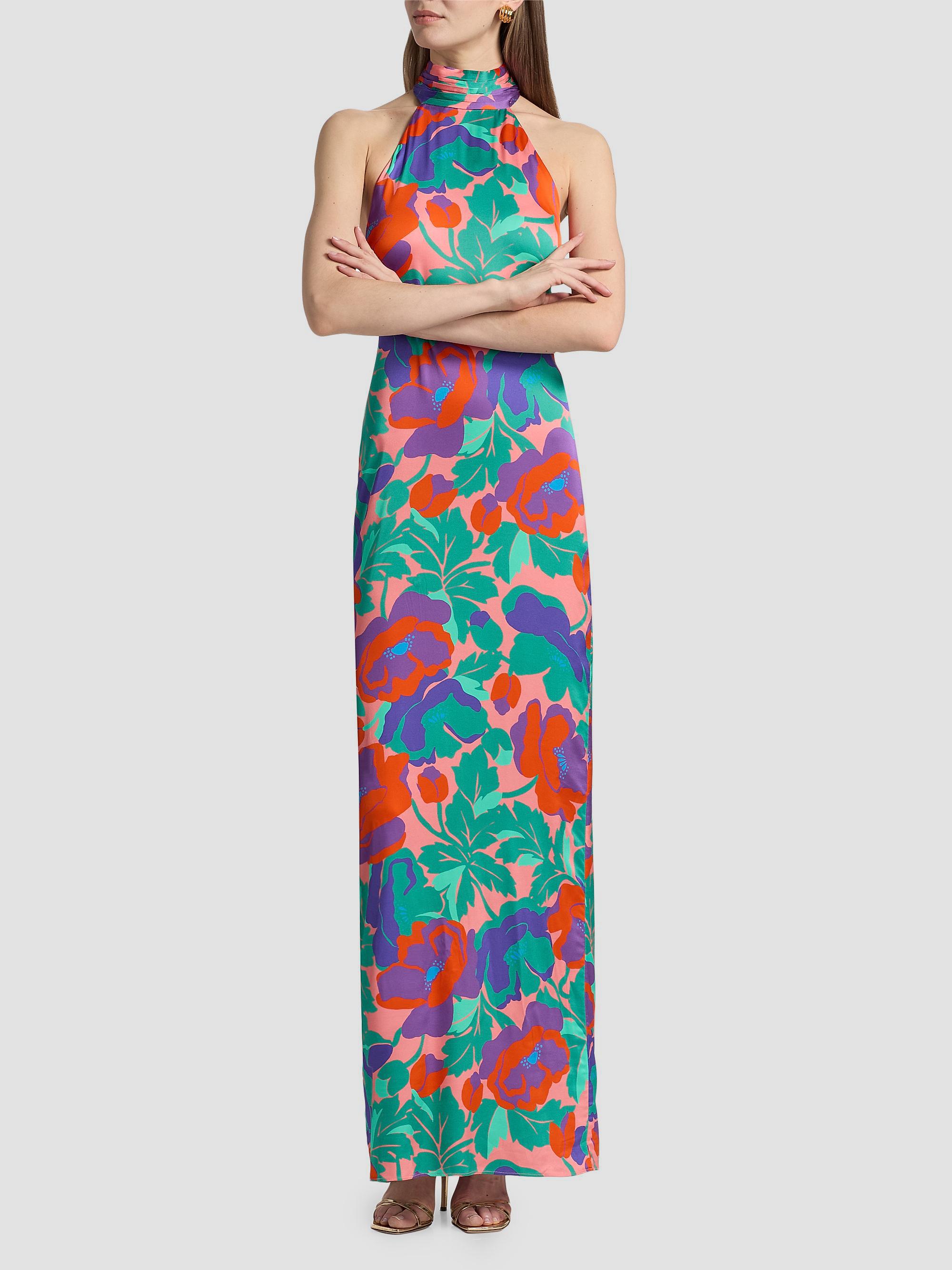 Ramy Brook Women's Tatiana Dahlia Print Halter Gown - Coral Floral | Thumbnail 3