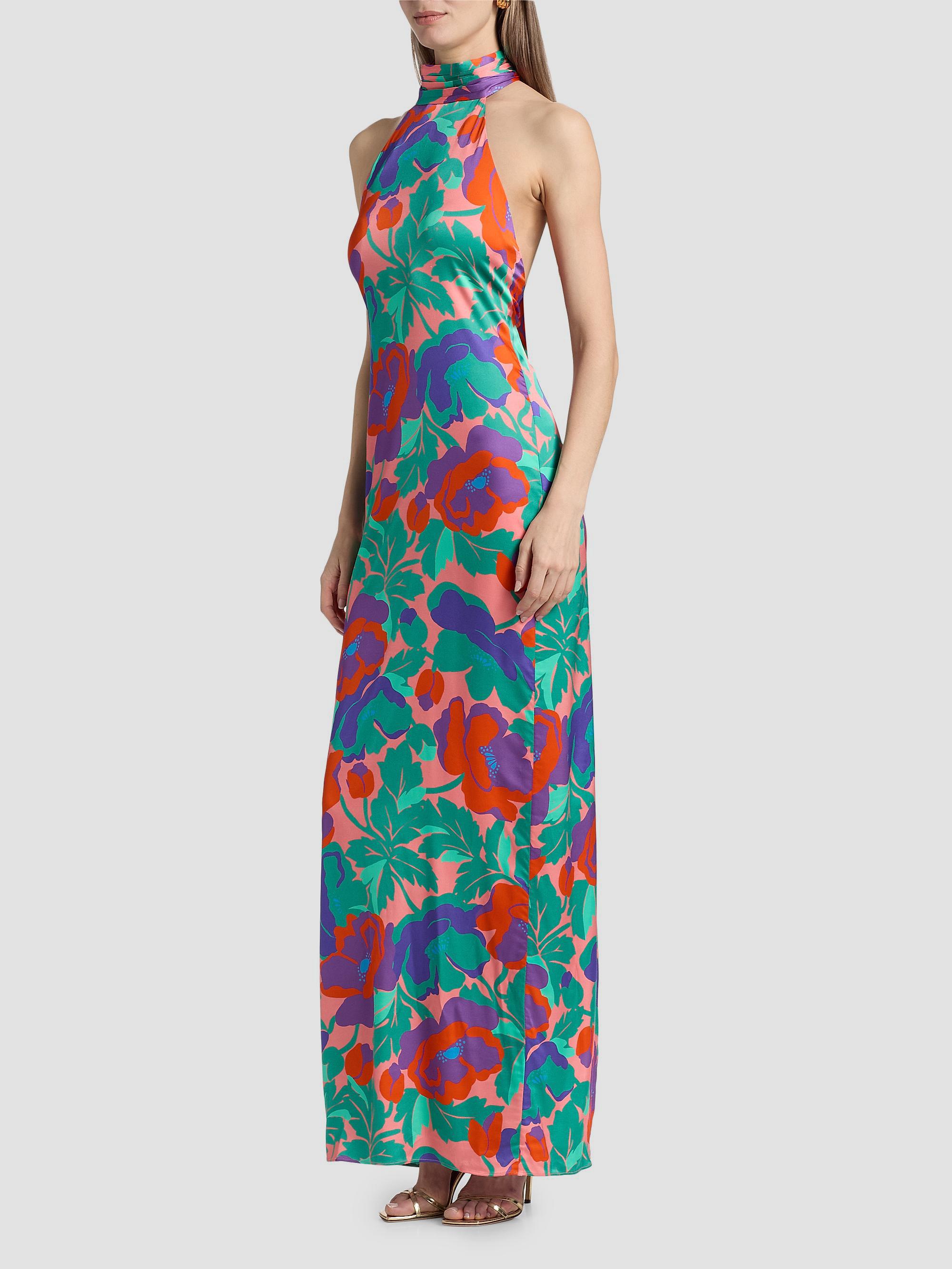 Ramy Brook Women's Tatiana Dahlia Print Halter Gown - Coral Floral | Thumbnail 4