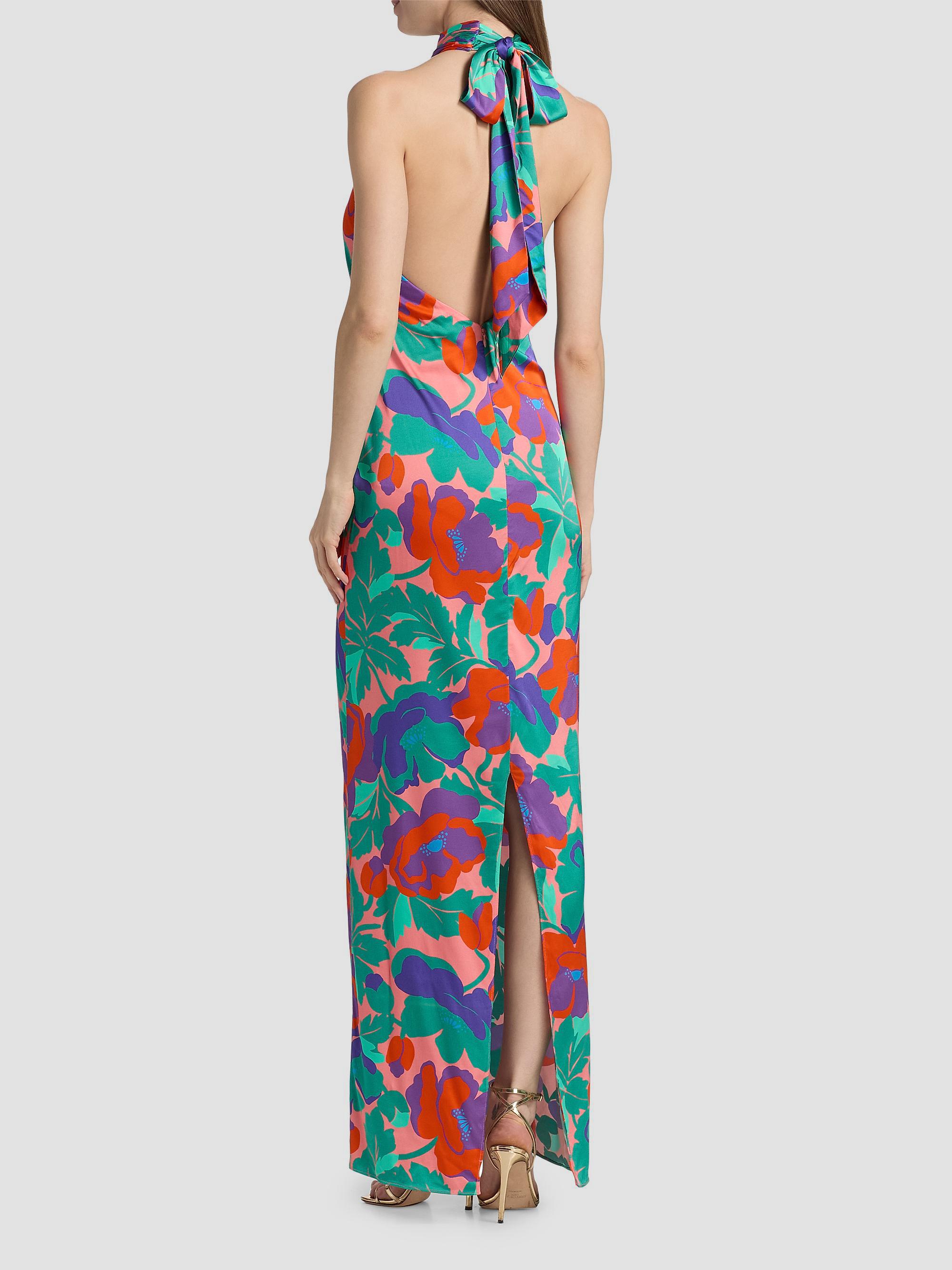 Ramy Brook Women's Tatiana Dahlia Print Halter Gown - Coral Floral | Thumbnail 5
