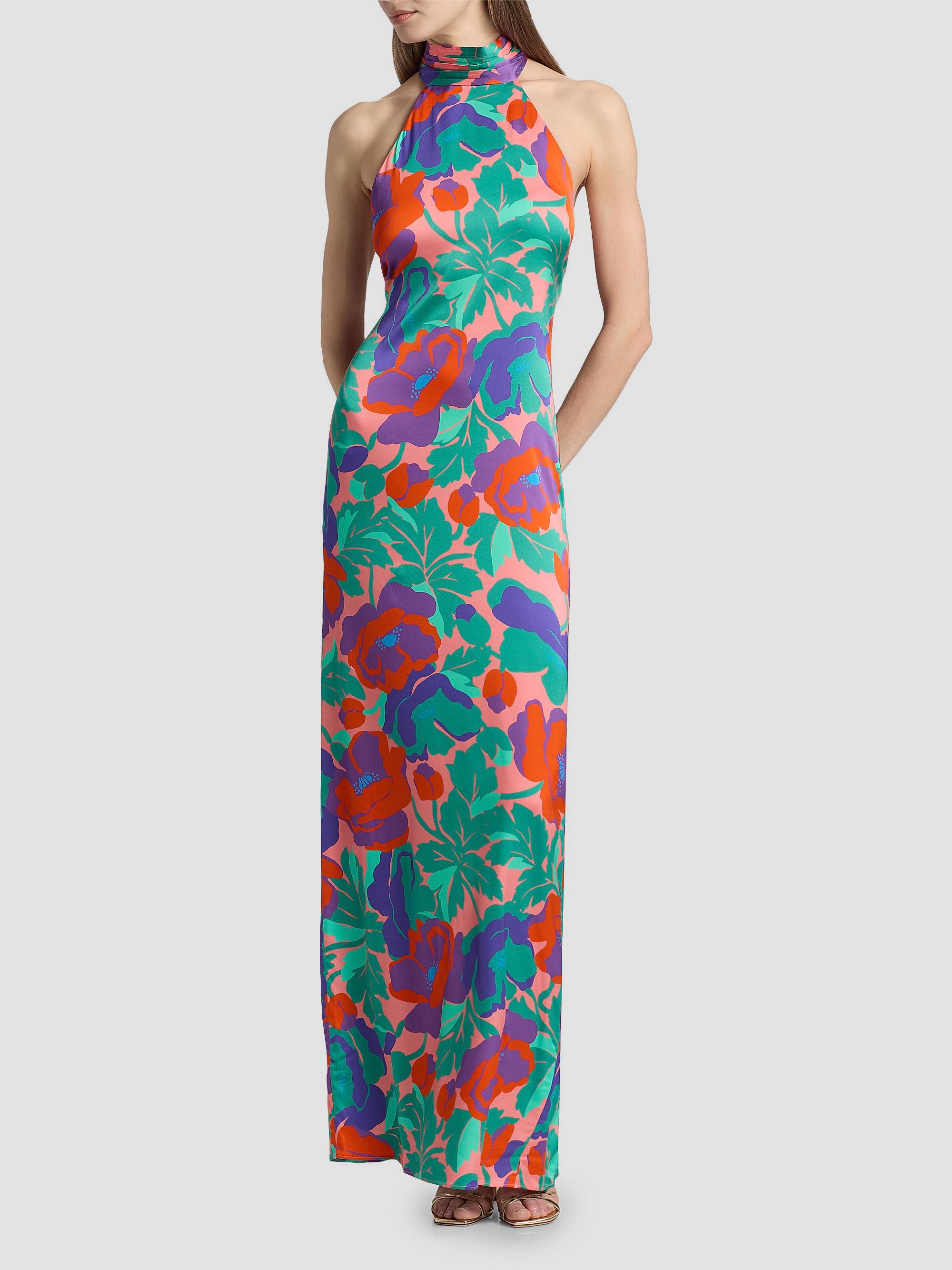 Ramy Brook Women's Tatiana Dahlia Print Halter Gown - Coral Floral | Thumbnail 2