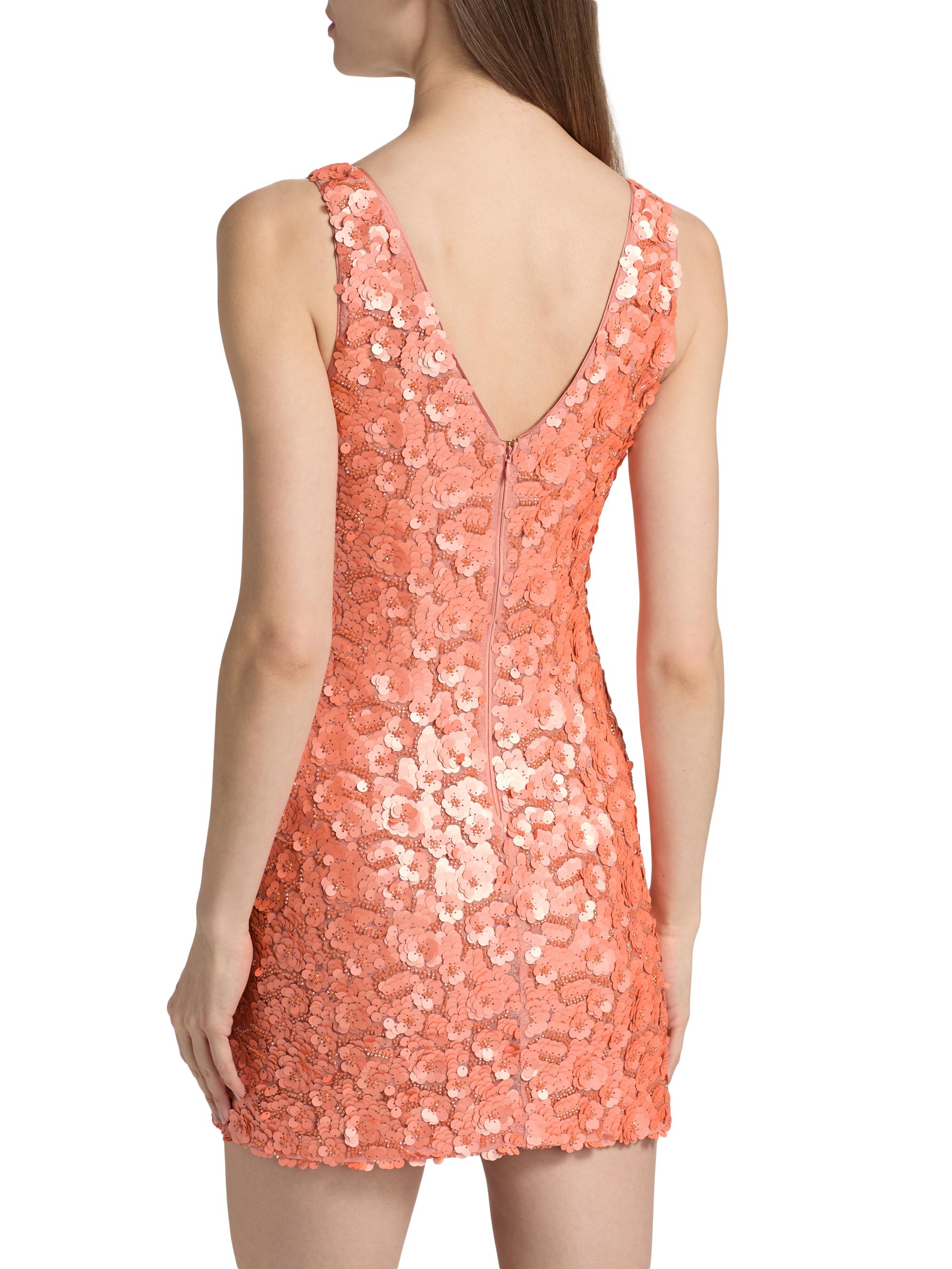 Ramy Brook Women's Kinsley Floral Sequined Minidress - Coral Paillette | Thumbnail 5
