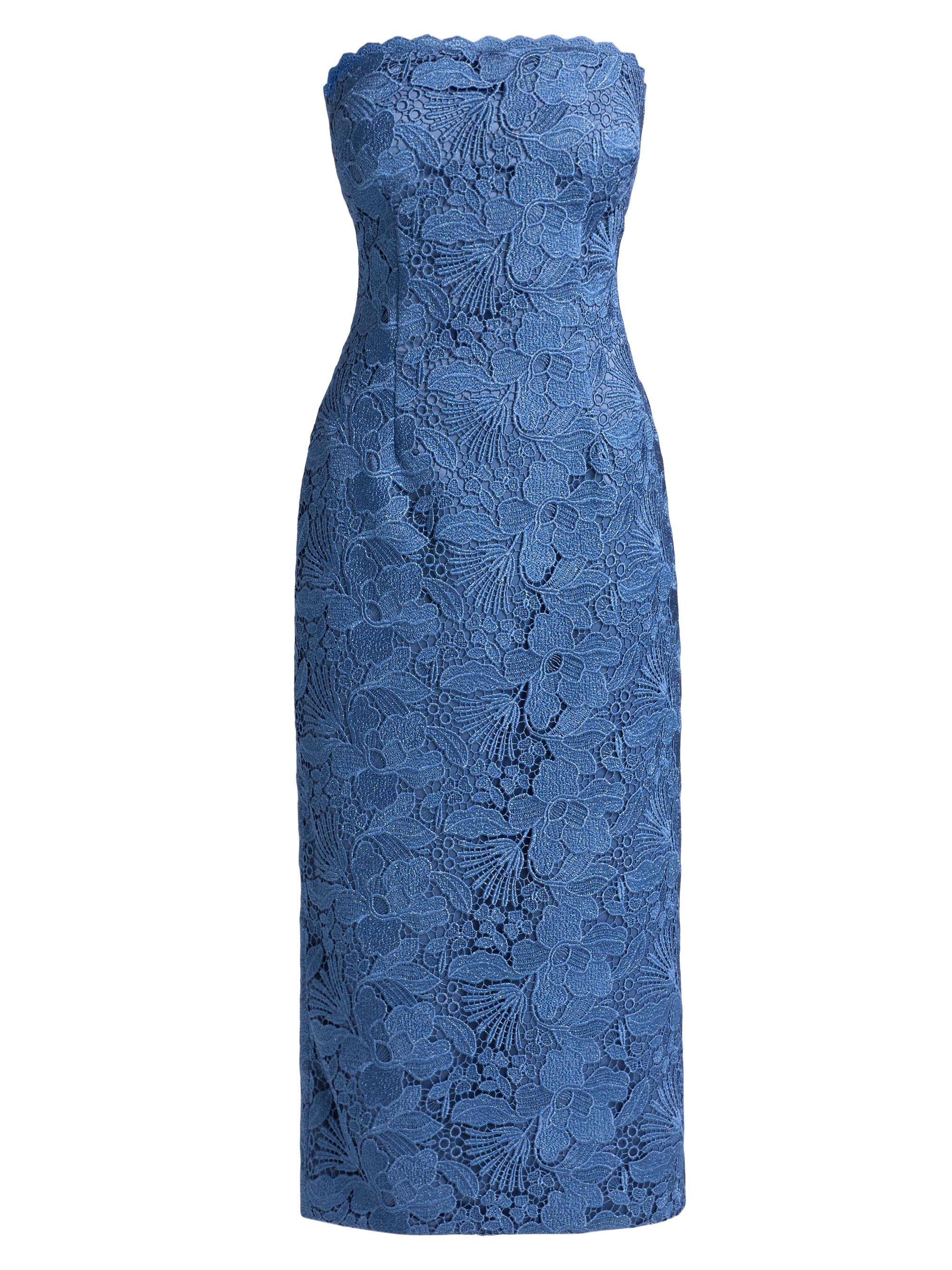 Ramy Brook Women's Tessa Strapless Lace Midi-Dress - Blue Lace