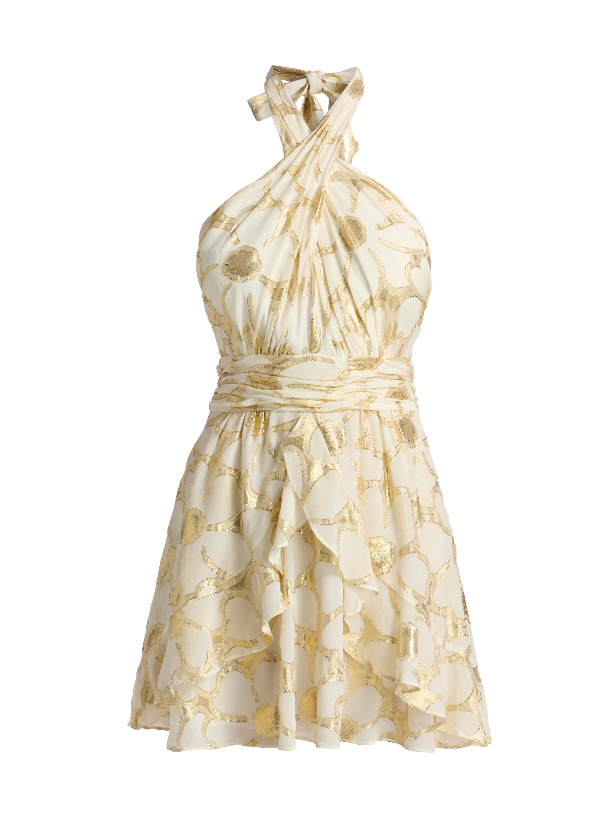 Ramy Brook Women's Reuben Daisy Metallic Jacquard Halter Minidress -  Jacquard