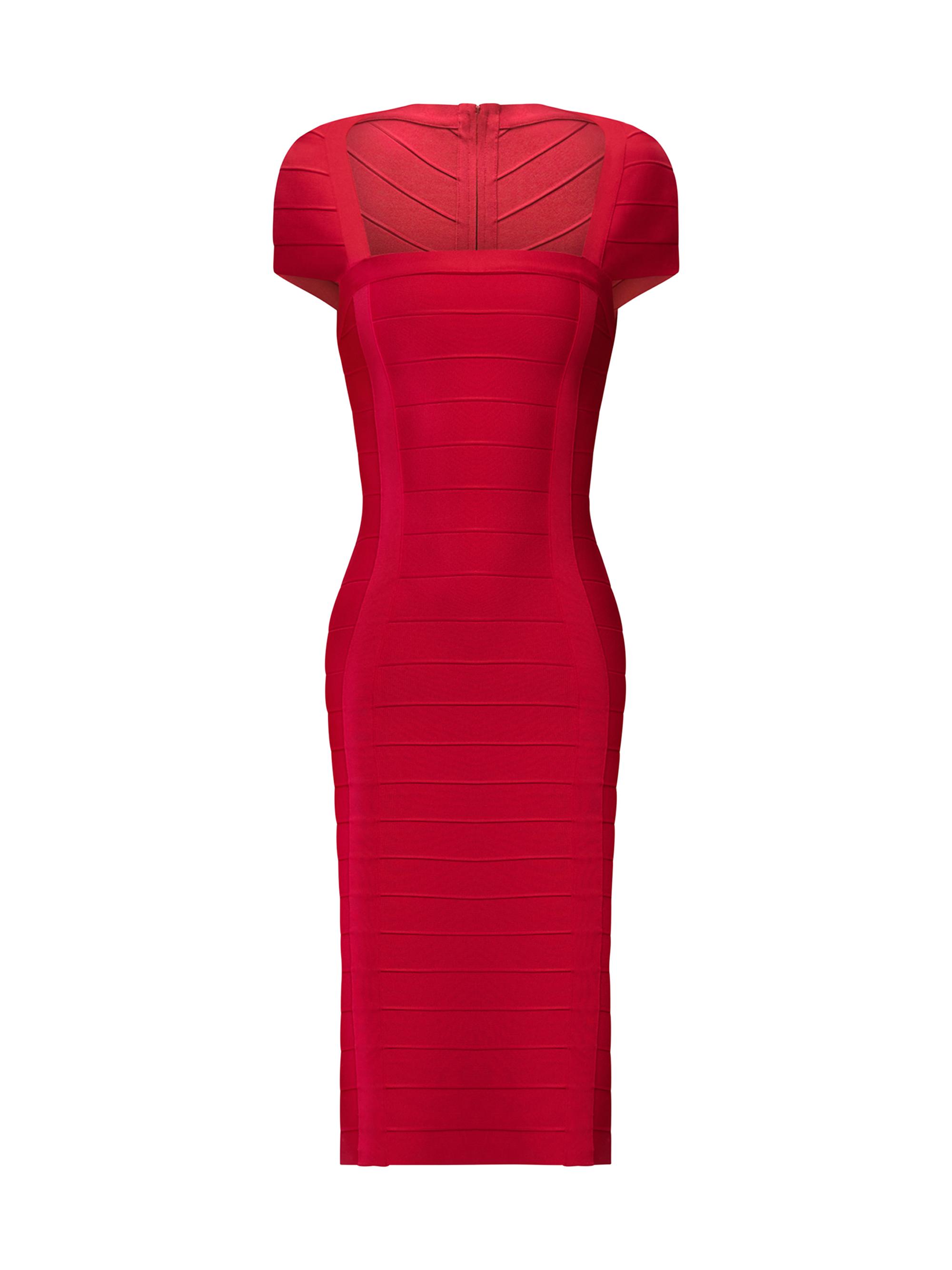 Hervé Léger Women's The Premiere Bandage Midi-Dress - Chili