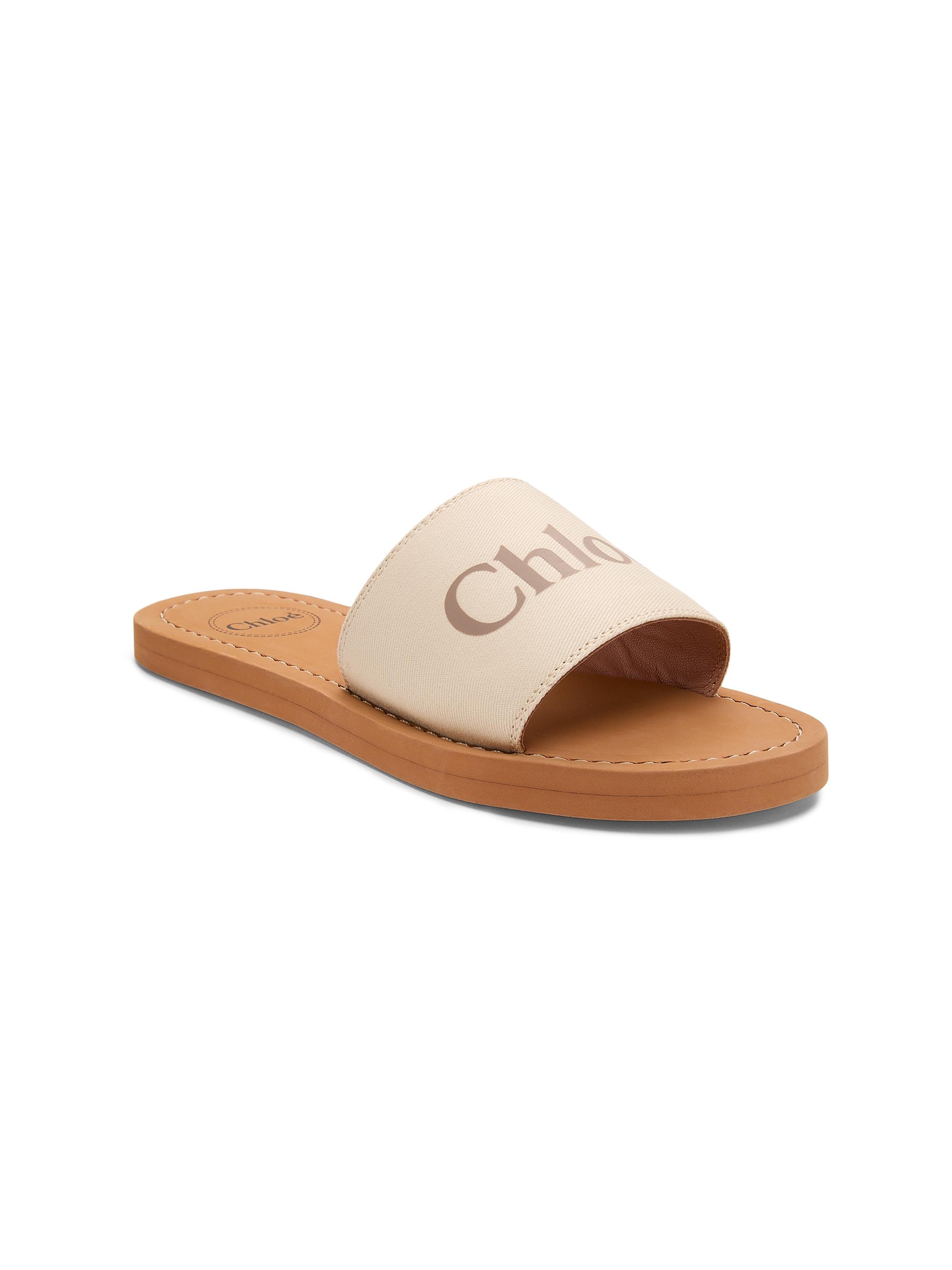 ChloÃ© Baby Girl's, Little Girl's & Girl's Logo Canvas Sandals - Offwhite 6 (Child)