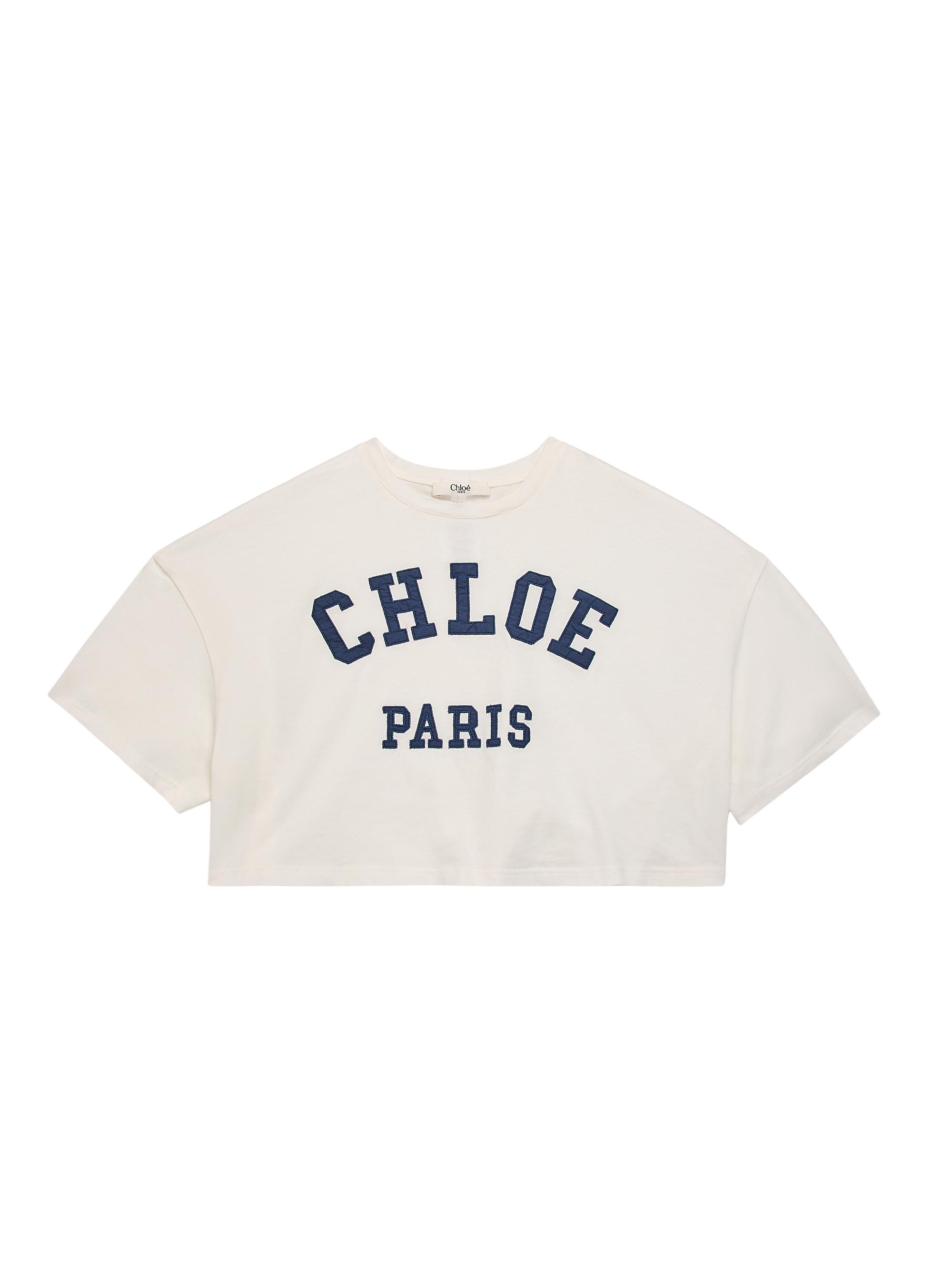 Chloé Little Girl's & Girl's Logo Crop T-Shirt - Offwhite