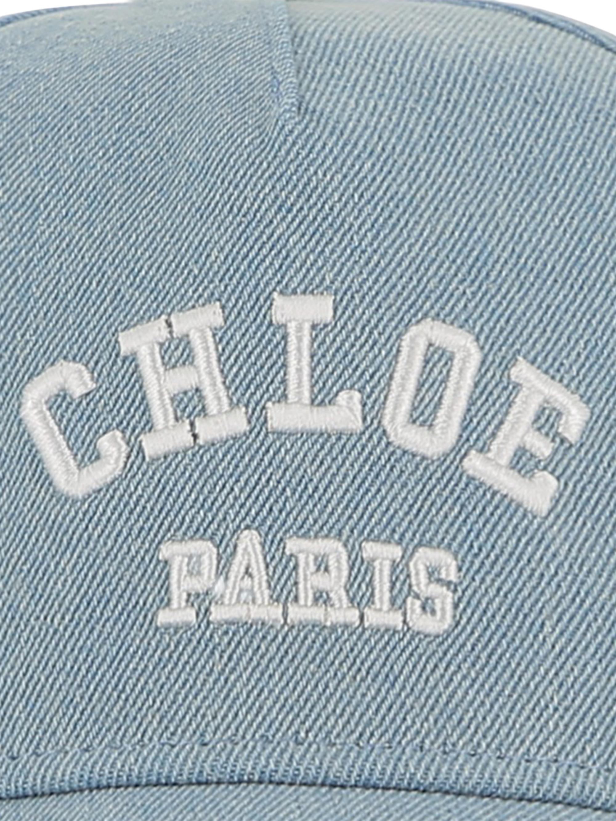 Chloé Girl's Logo Baseball Cap - Denim Blue | Thumbnail 5