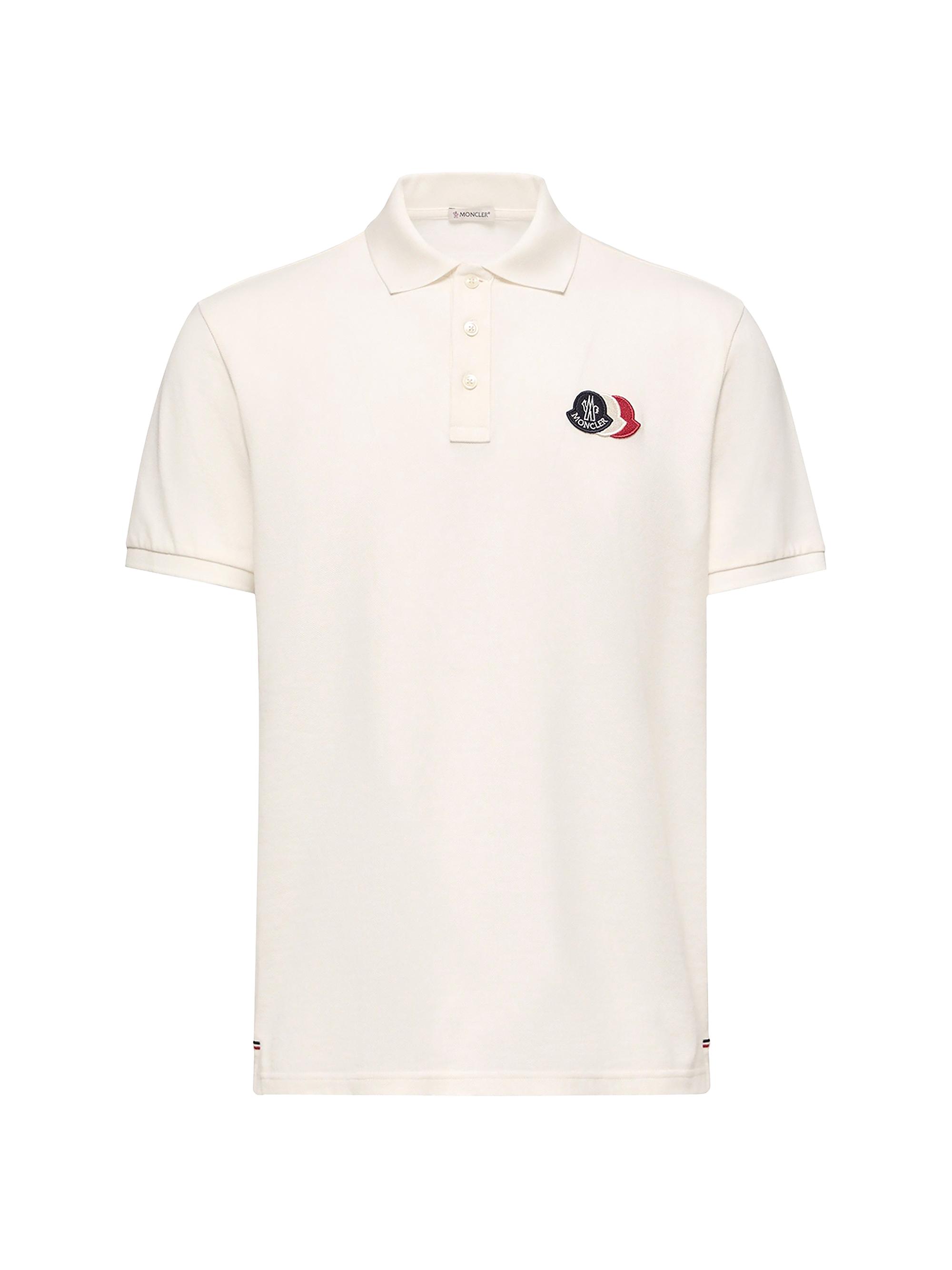 Moncler Men's Polo Shirt in Cotton Piquet - White