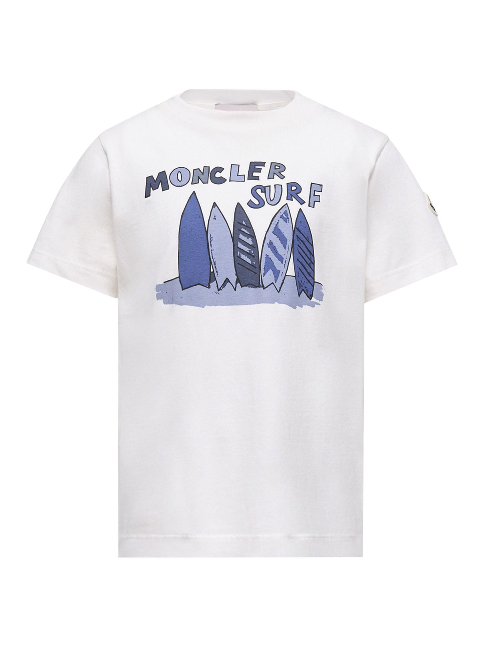 Moncler Little Boy's Crewneck T-Shirt in Cotton - White