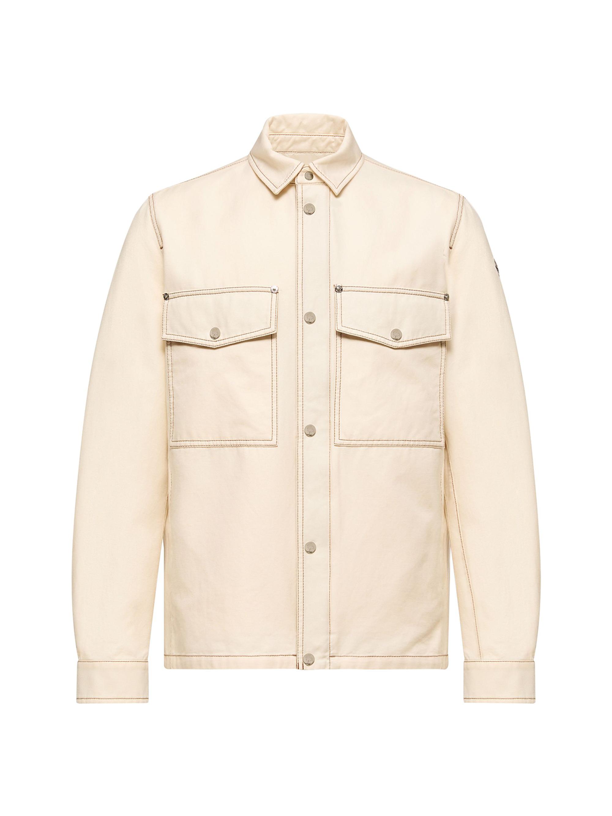 Moncler Men's Watagua Shacket in Cotton and Linen Blend - White