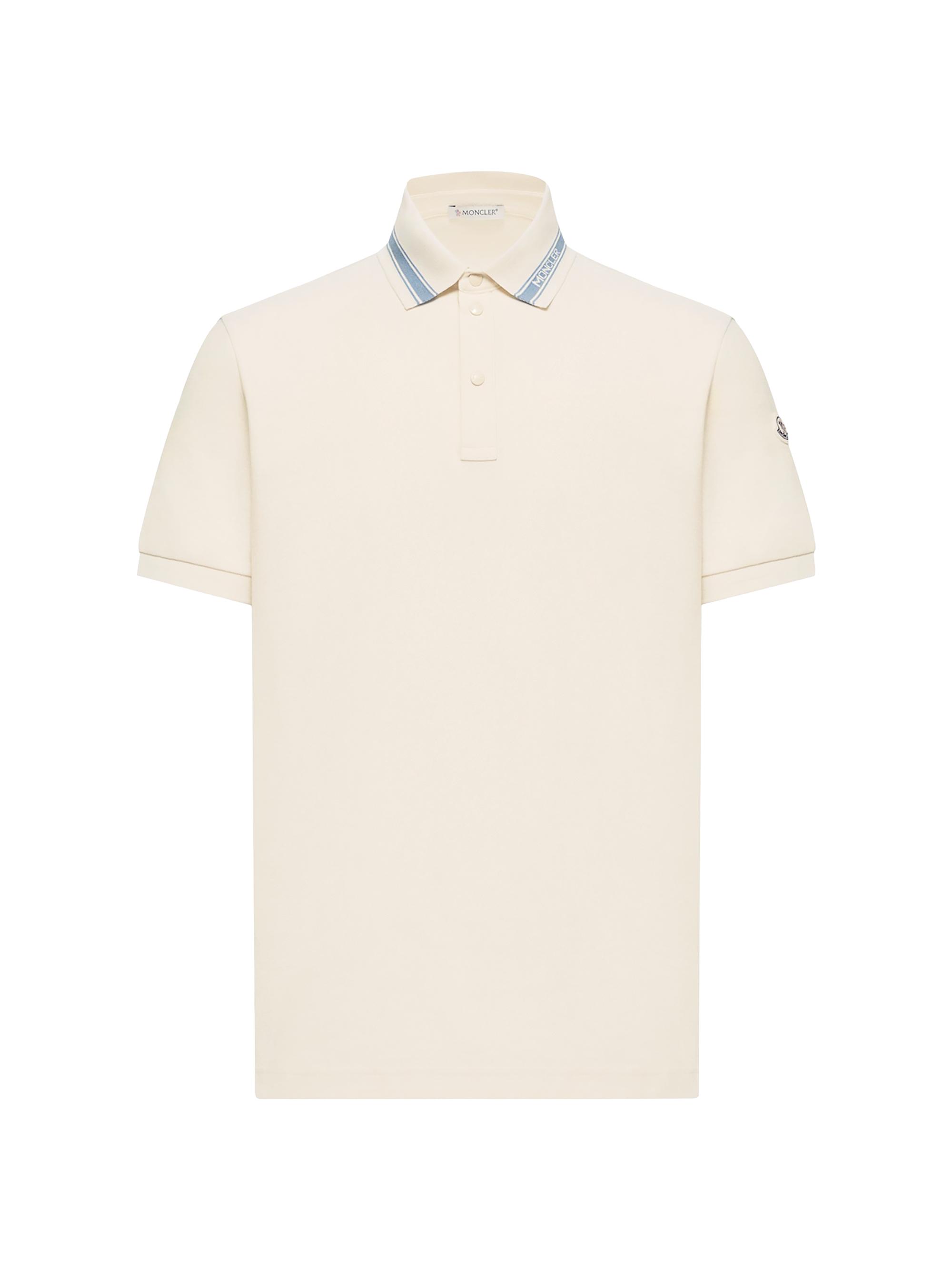 Moncler Men's Polo Shirt in Cotton Piquet - White