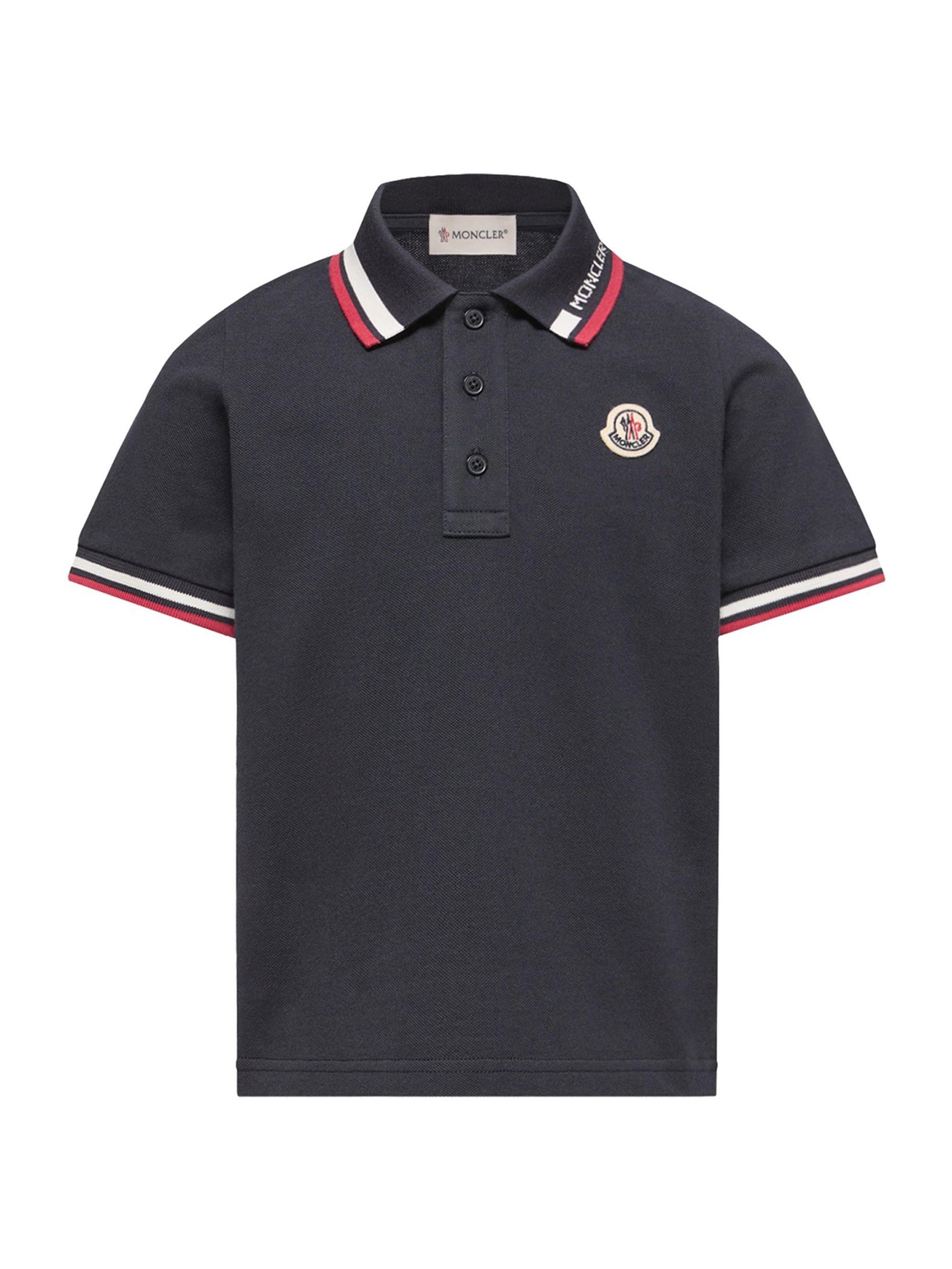 Moncler Baby Boy's & Little's Boy's Polo Shirt in Cotton Piquet - Navy Blue