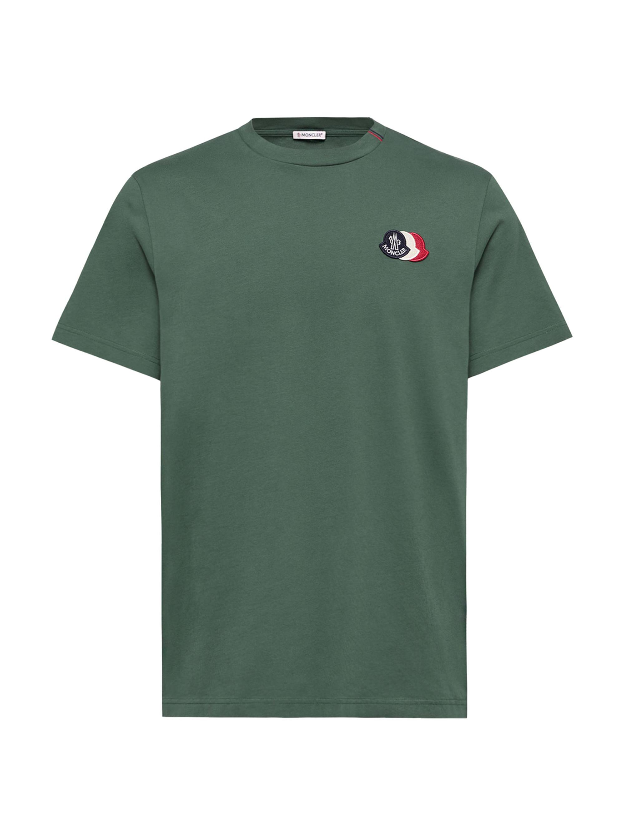 Moncler Men's Crewneck T-Shirt in Cotton - Emerald Green