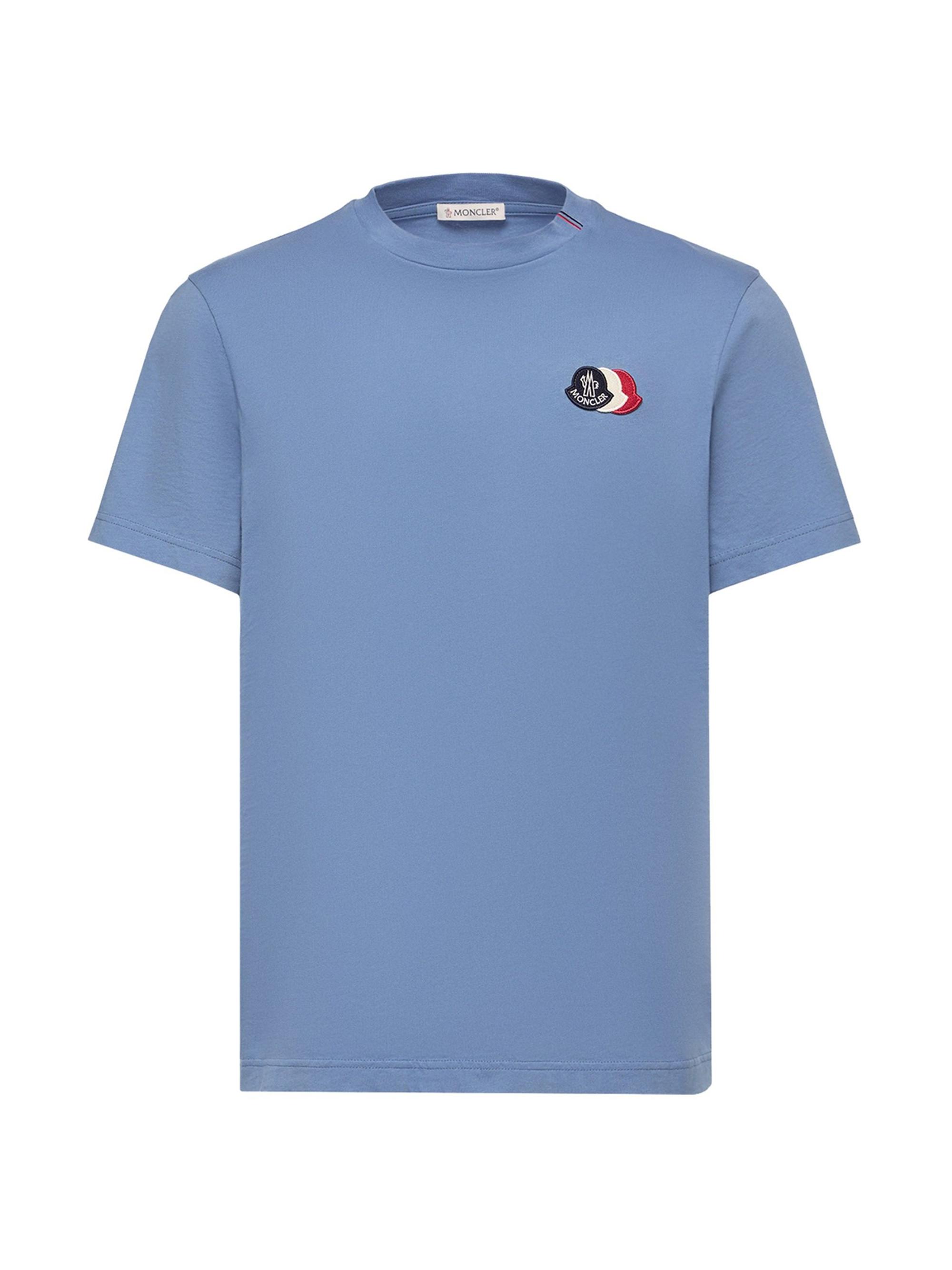 Moncler Men's Crewneck T-Shirt in Cotton - Light Blue