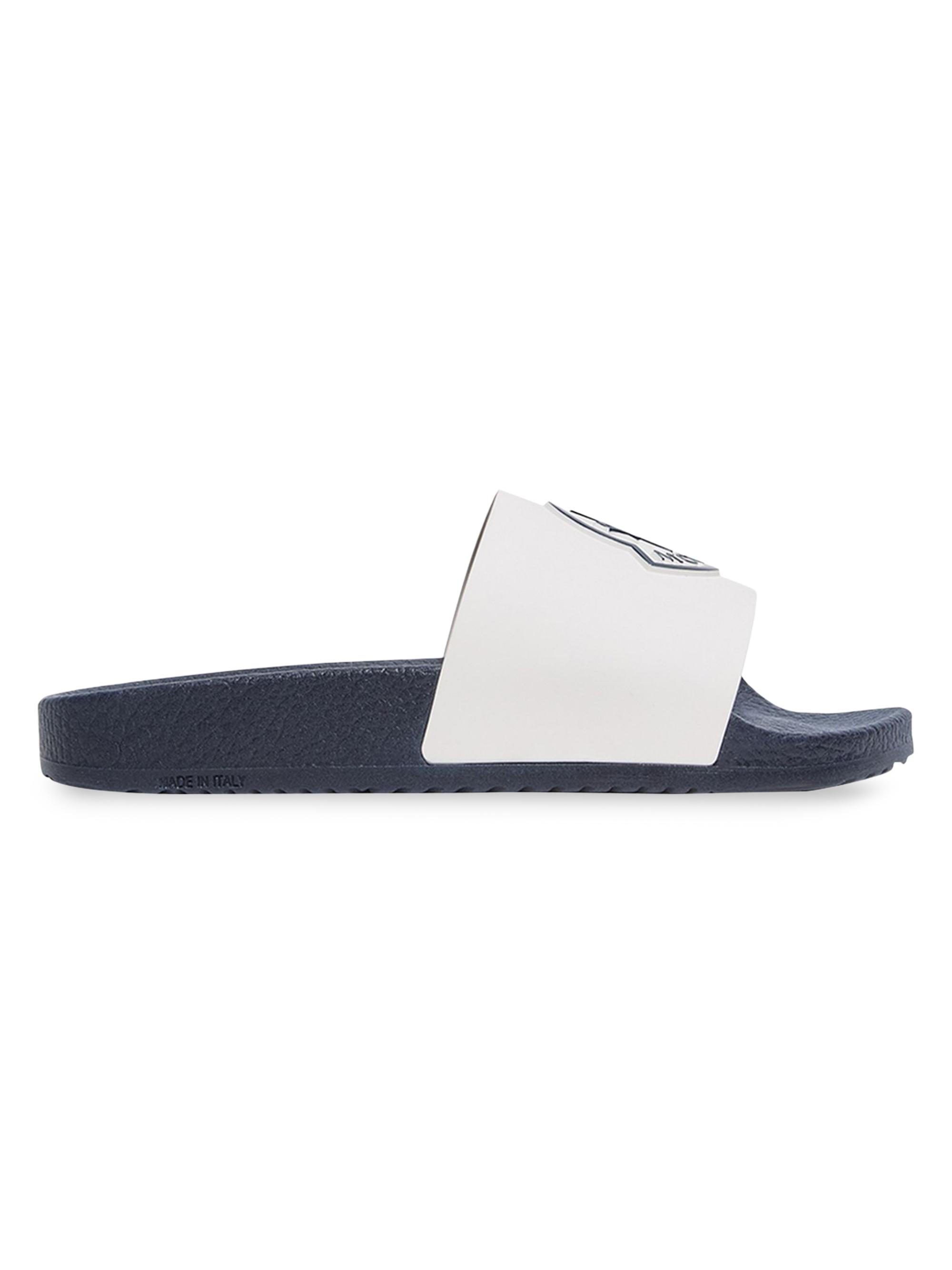 Moncler Little Boy's & Boy's Petit Basile Slides - White Blue 5.5 (Child)