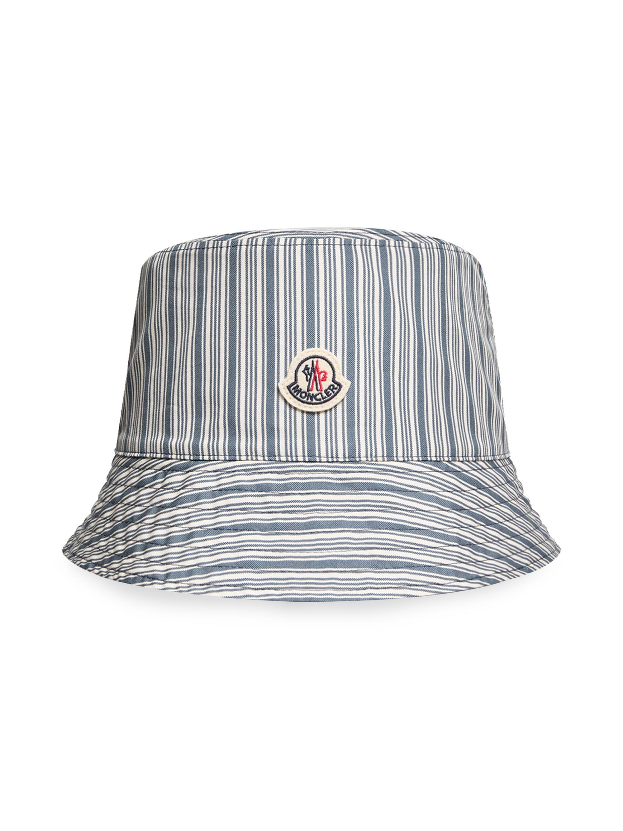 Moncler Men's Reversible Hat in Cotton - Blue White