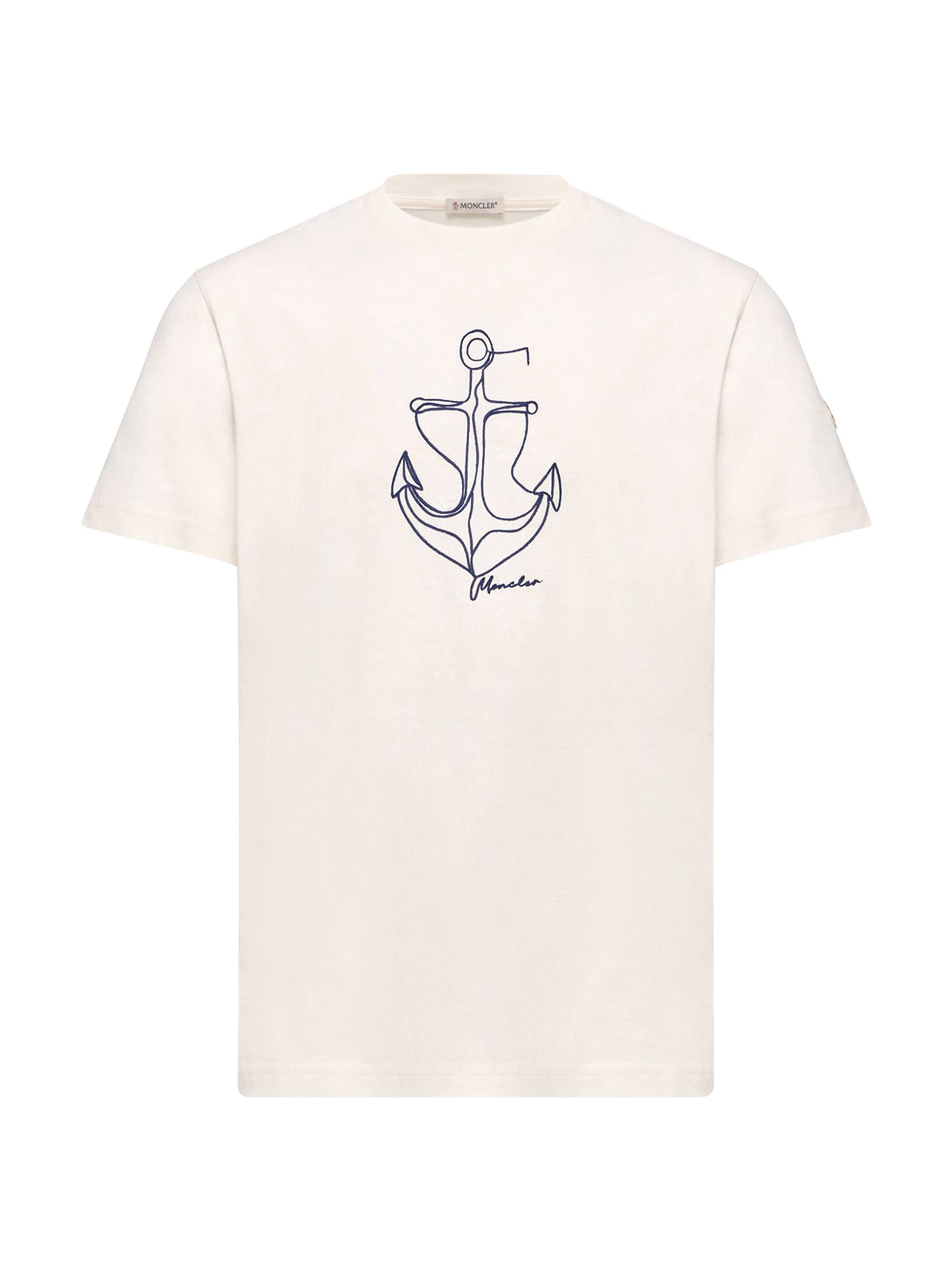 Moncler Men's Crewneck T-Shirt in Cotton - White