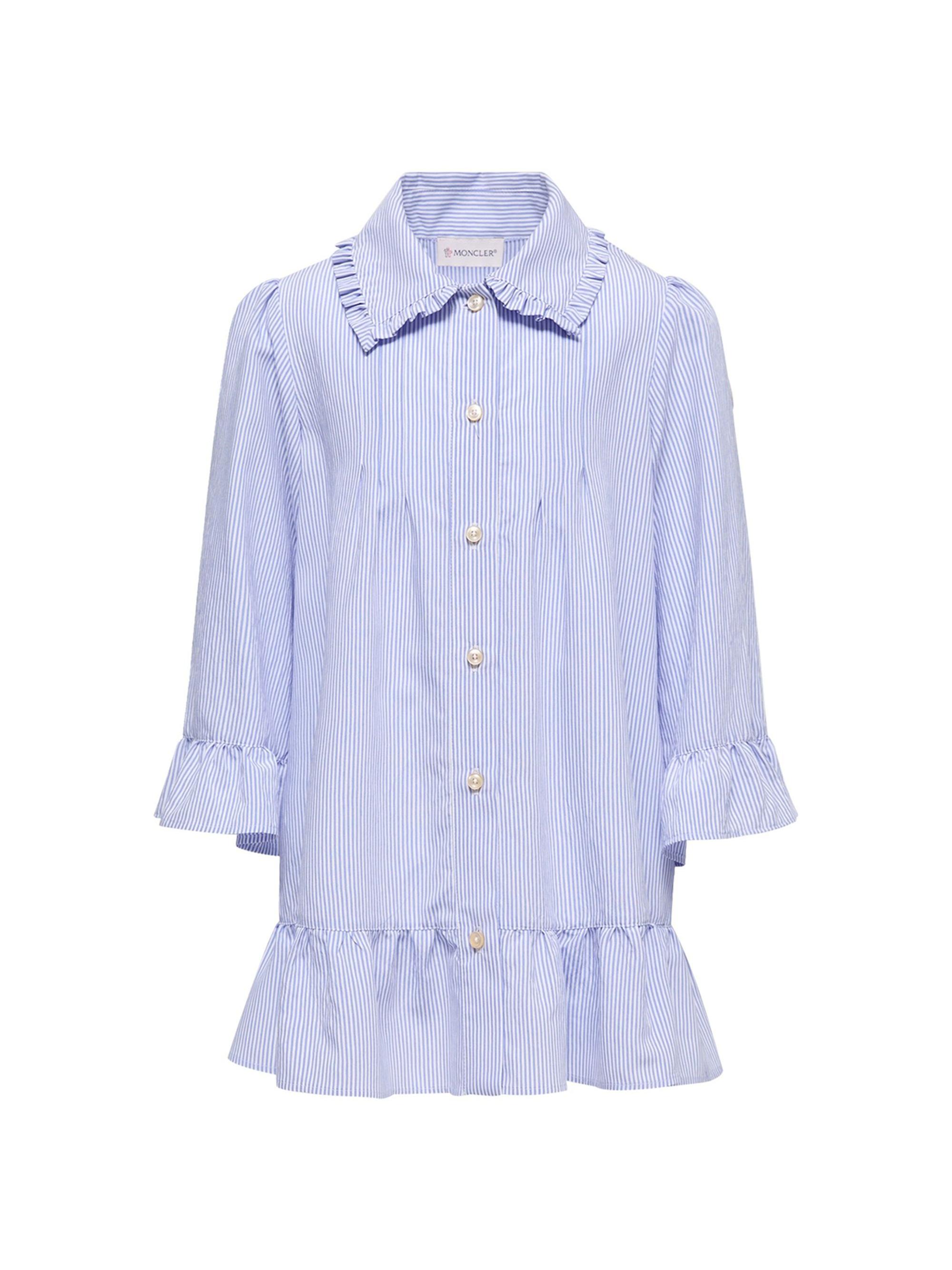 Moncler Little Girl's & Girl's Shirt Dress with Stripes - Light Blue