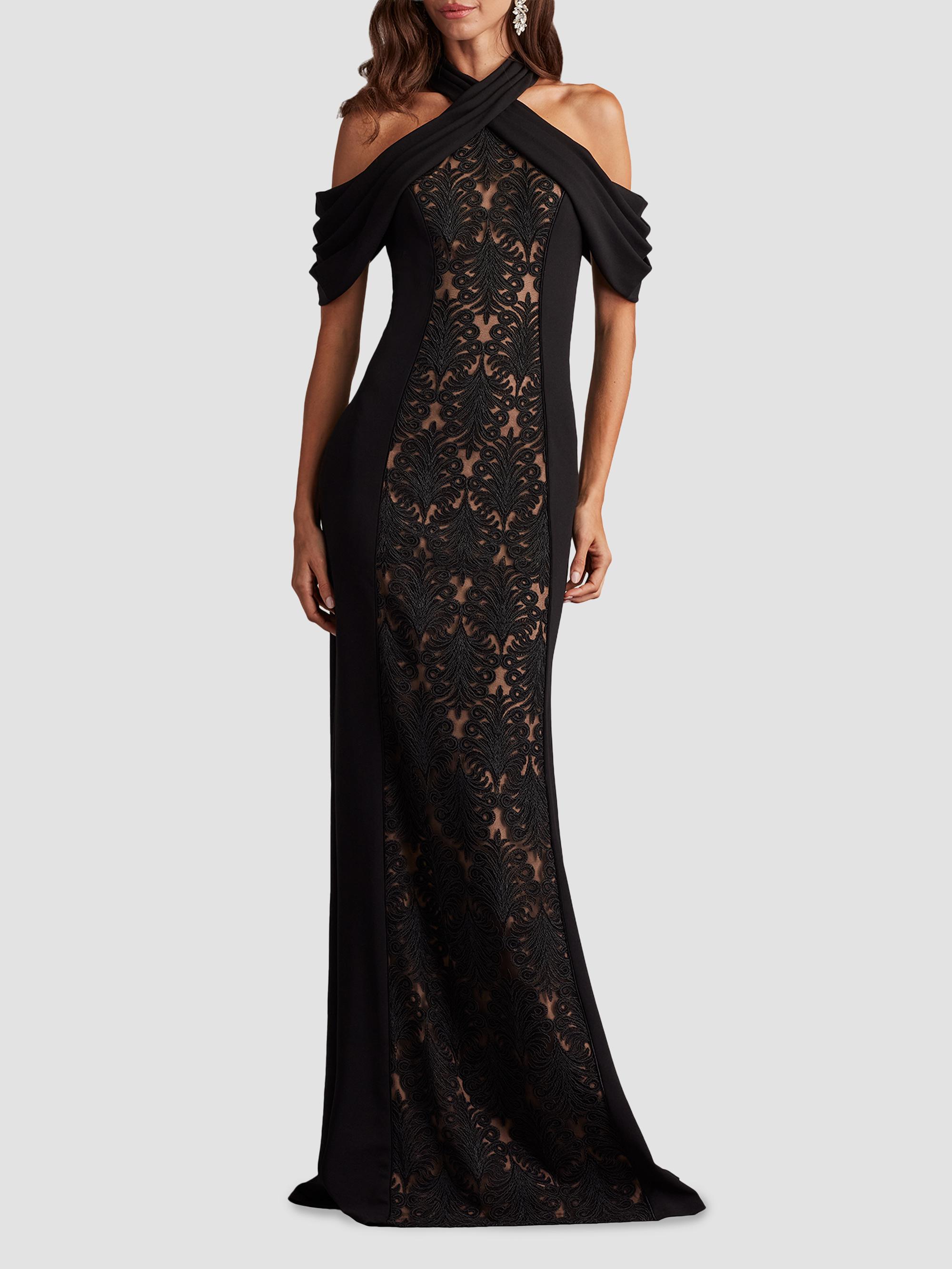 Tadashi Shoji Cold-Shoulder Corded Lace Gown | Saks Fifth Avenue