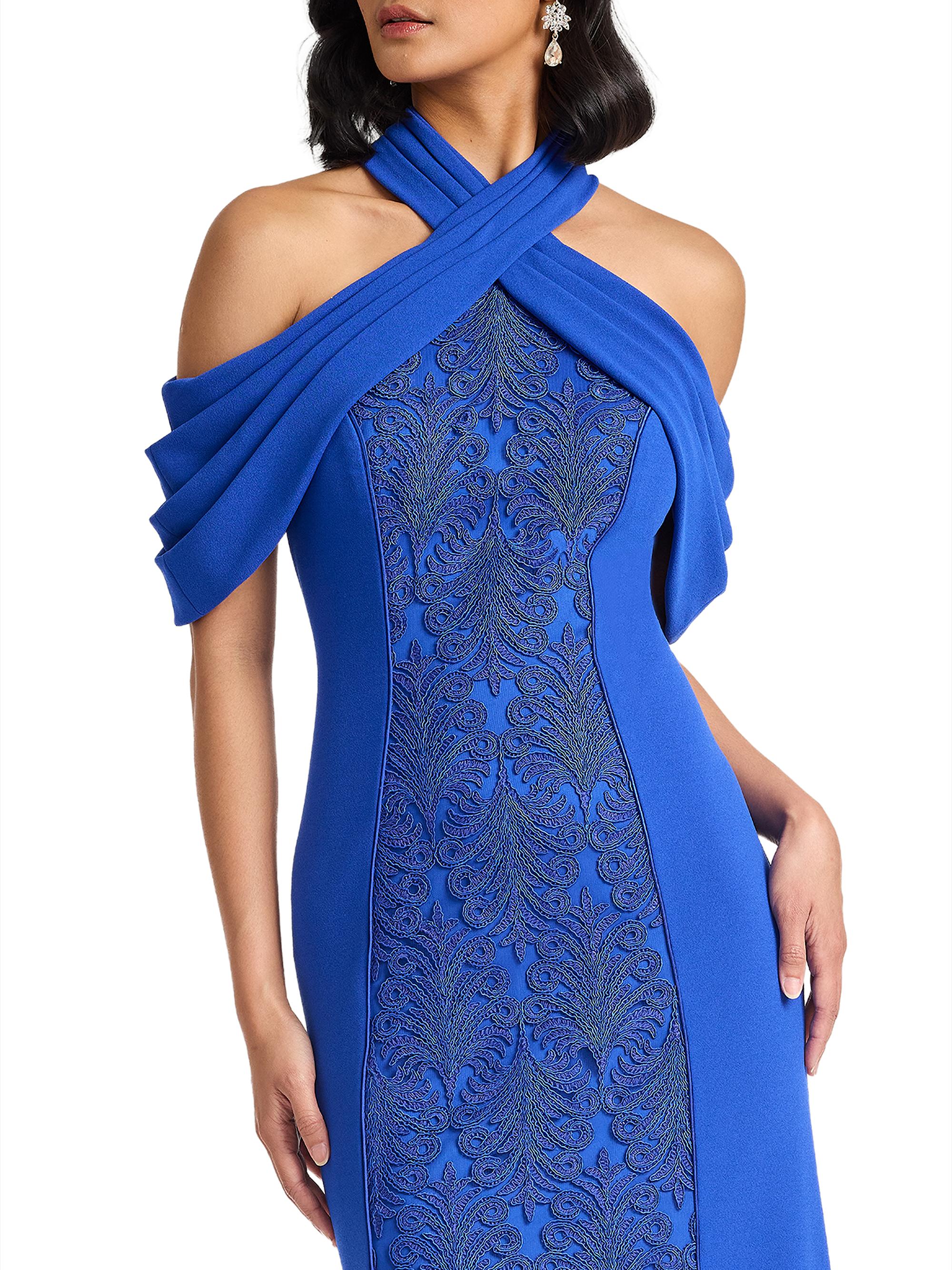 シリエージョ Tadashi Shoji Cold-Shoulder Corded Lace Gown | Saks Fifth Avenue