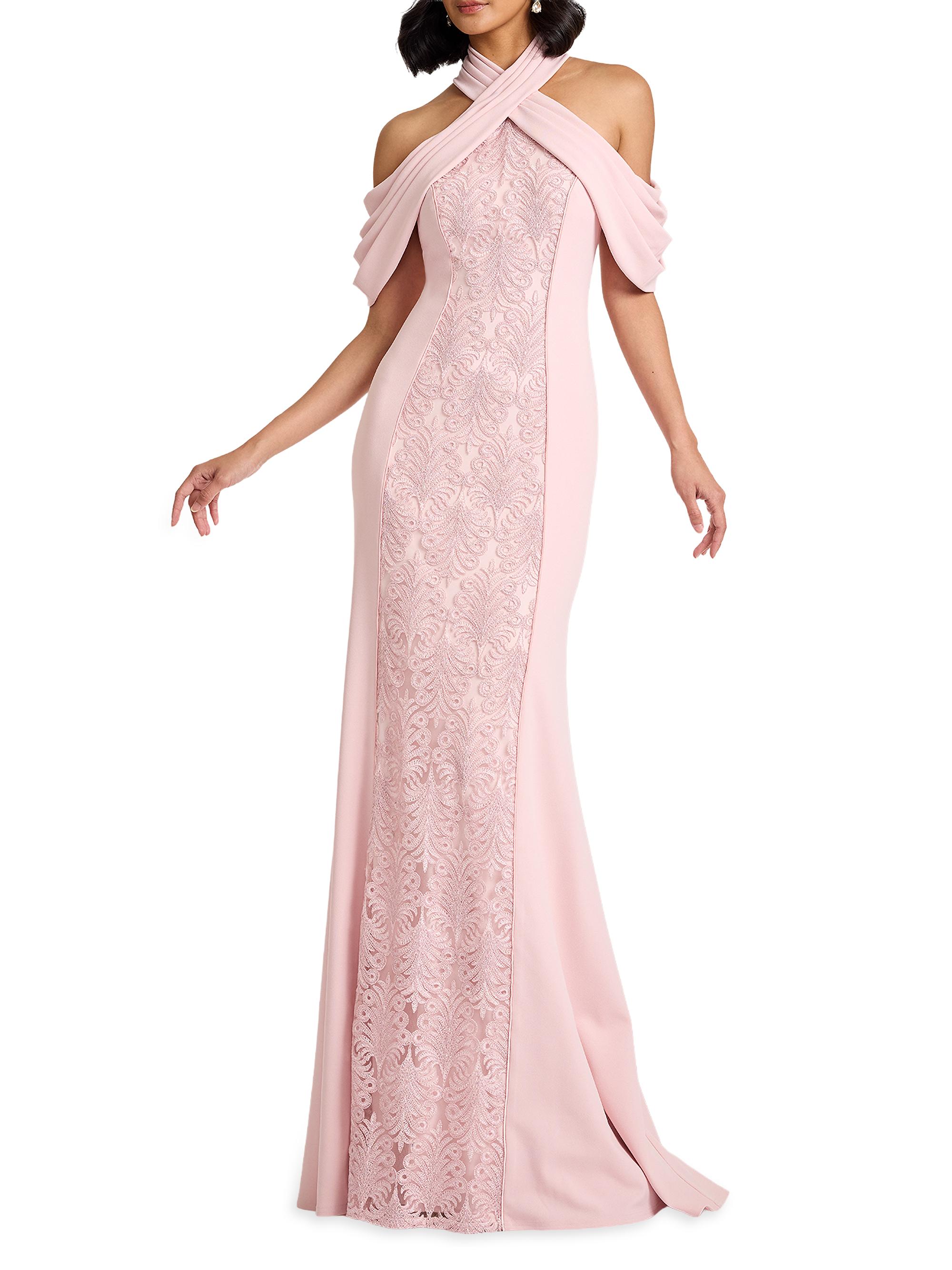 Tadashi Shoji Cold-Shoulder Corded Lace Gown | Saks Fifth Avenue