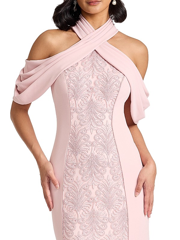 Tadashi Shoji Cold-Shoulder Corded Lace Gown | Saks Fifth Avenue