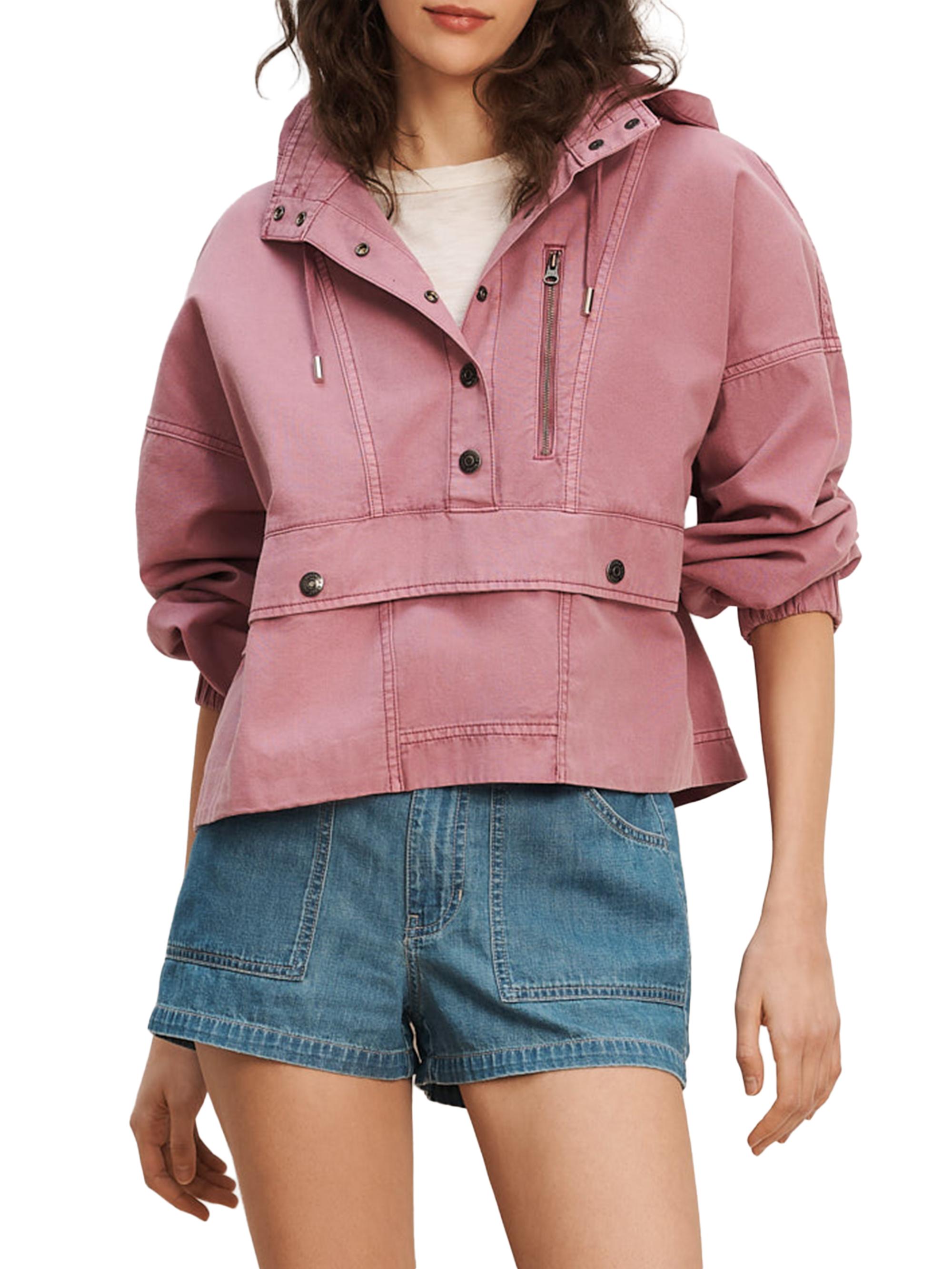 Veronica Beard Cunningham Button-Front Cotton Pullover Jacket