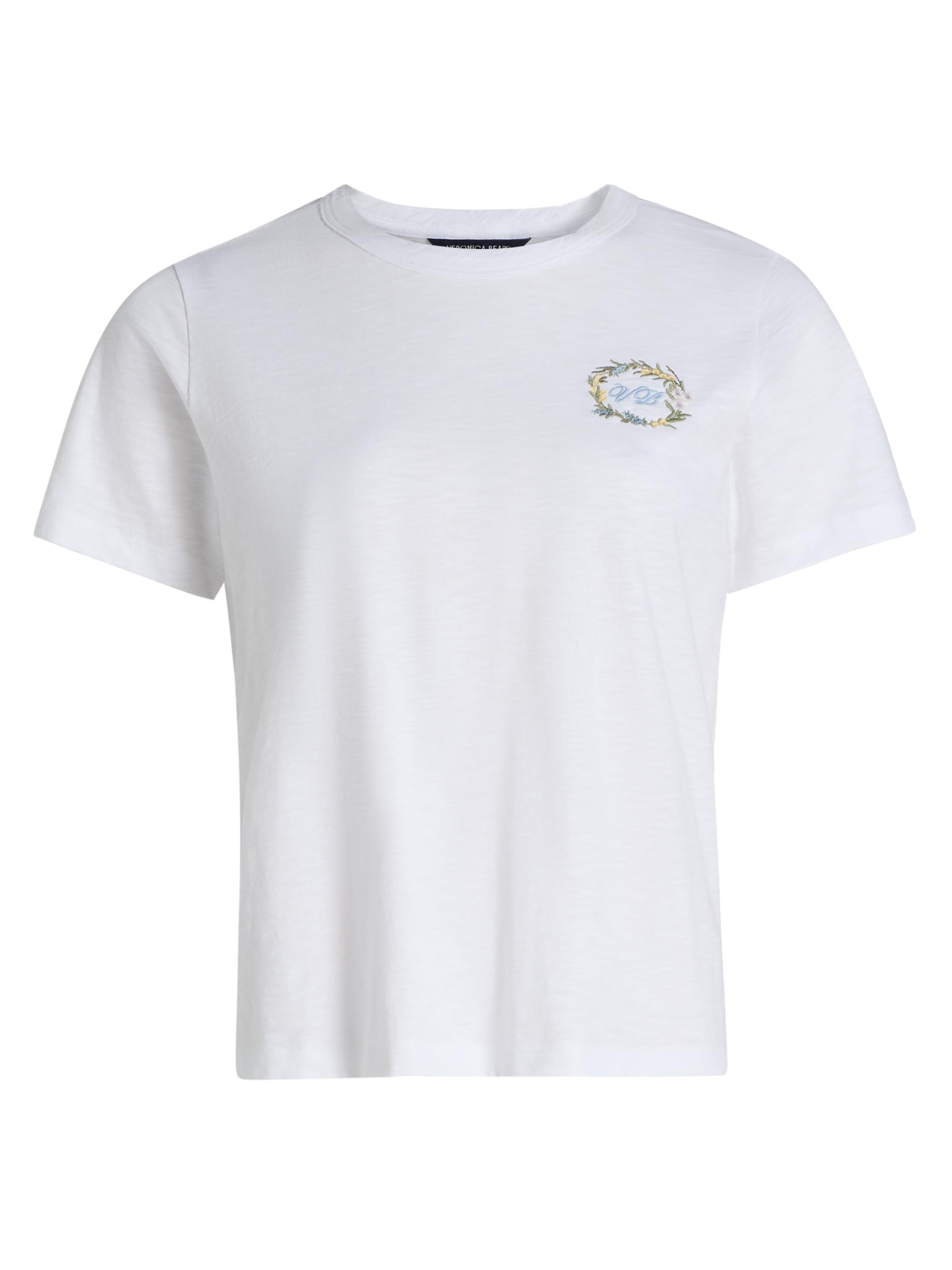 Veronica Beard Women's Carla Logo-Embroidered Cotton T-Shirt - White