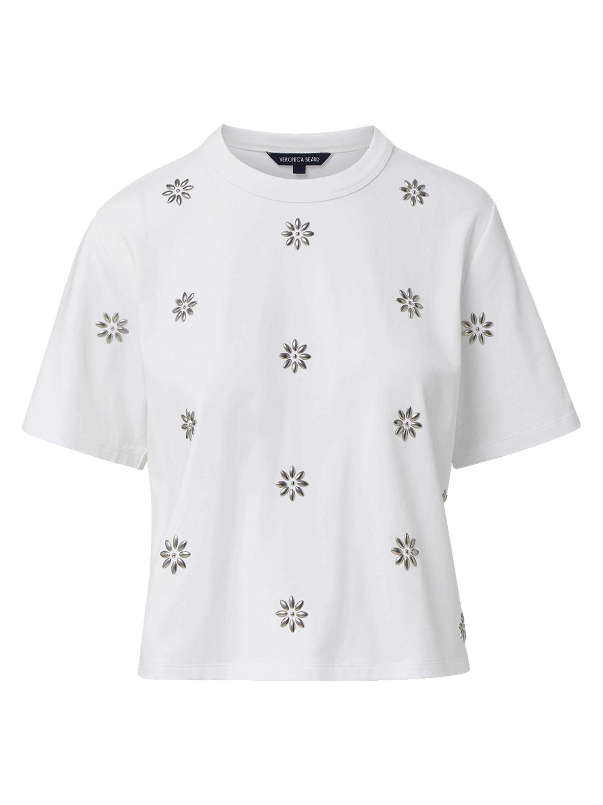 Veronica Beard Women's Sebastian Embellished Stretch-Cotton T-Shirt - White
