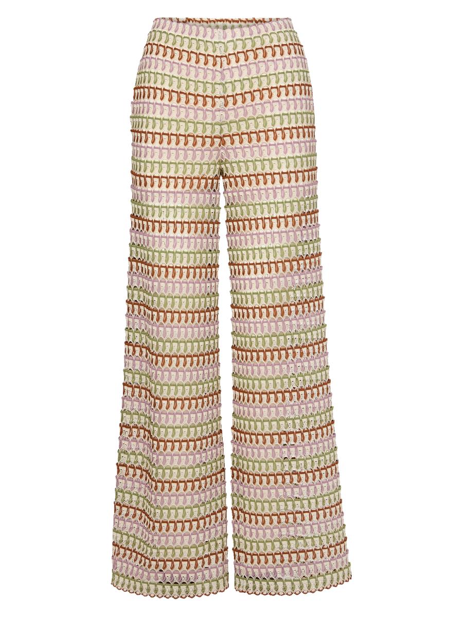Veronica Beard Fatima Crochet Striped Wide-Leg Pants | Saks Fifth