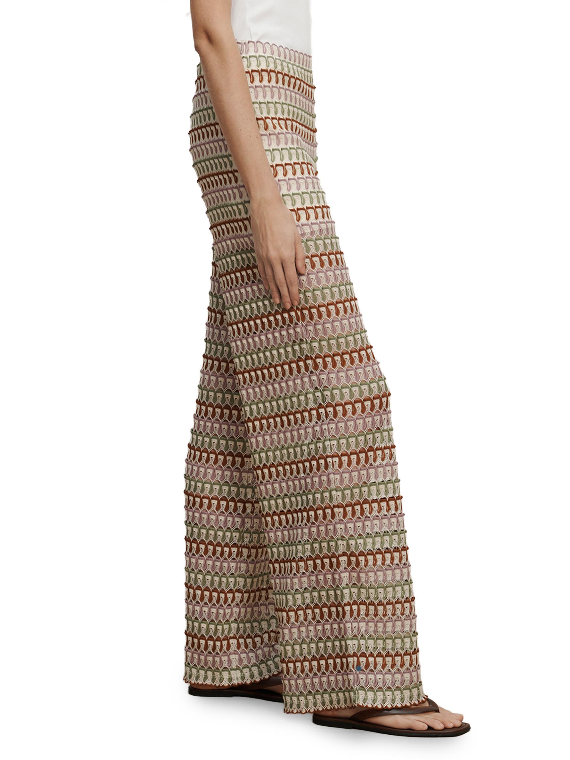 Veronica Beard Fatima Crochet Striped Wide-Leg Pants | Saks Fifth