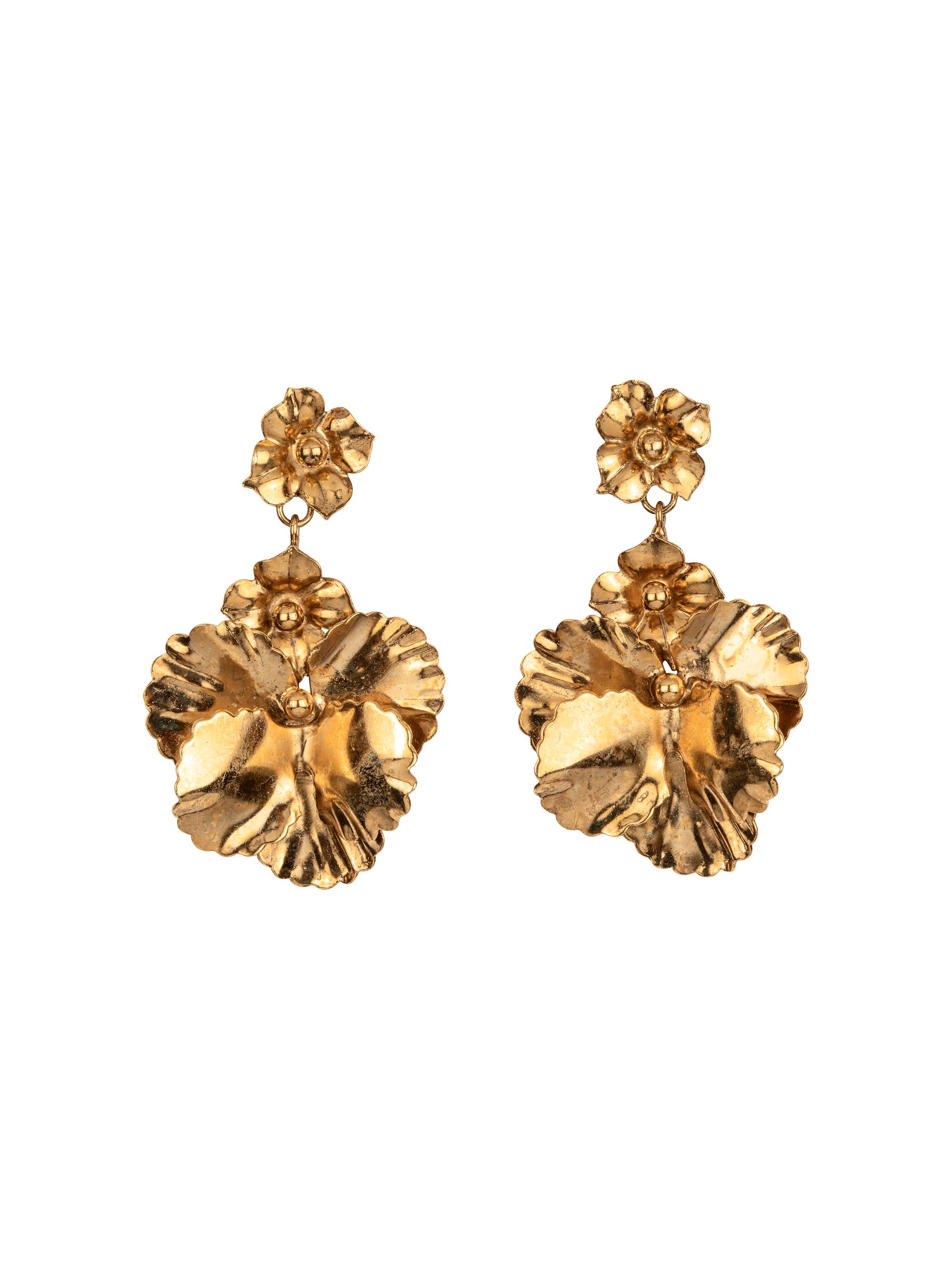 Jennifer Behr Women's Samara 18K-Gold-Plated Flower Drop Earrings - Gold