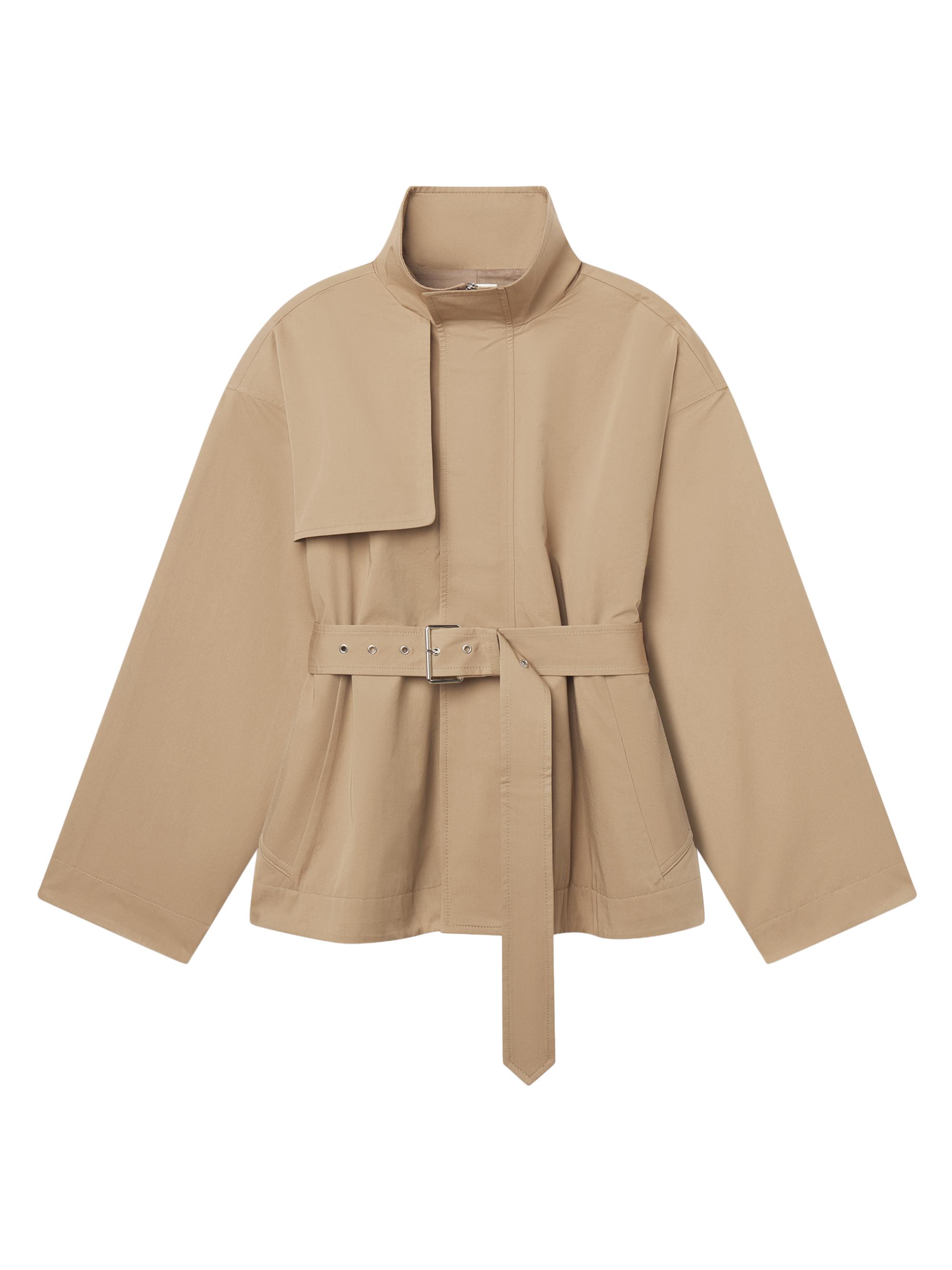 FRAME Women's The Short Field Cotton Trench Coat - Khaki - Women's Clothing