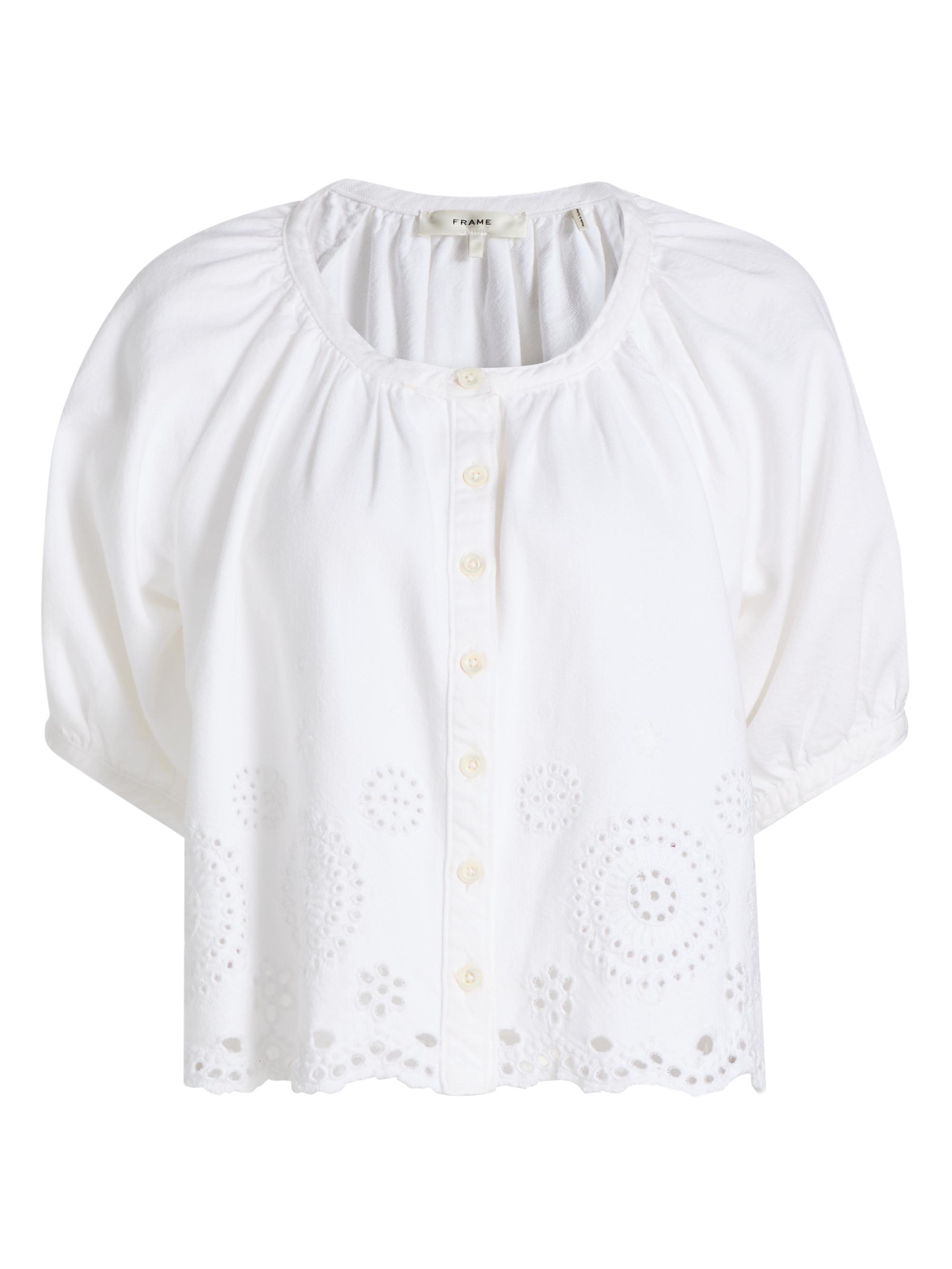 FRAME Women's The Eyelet Resort Shirt - White