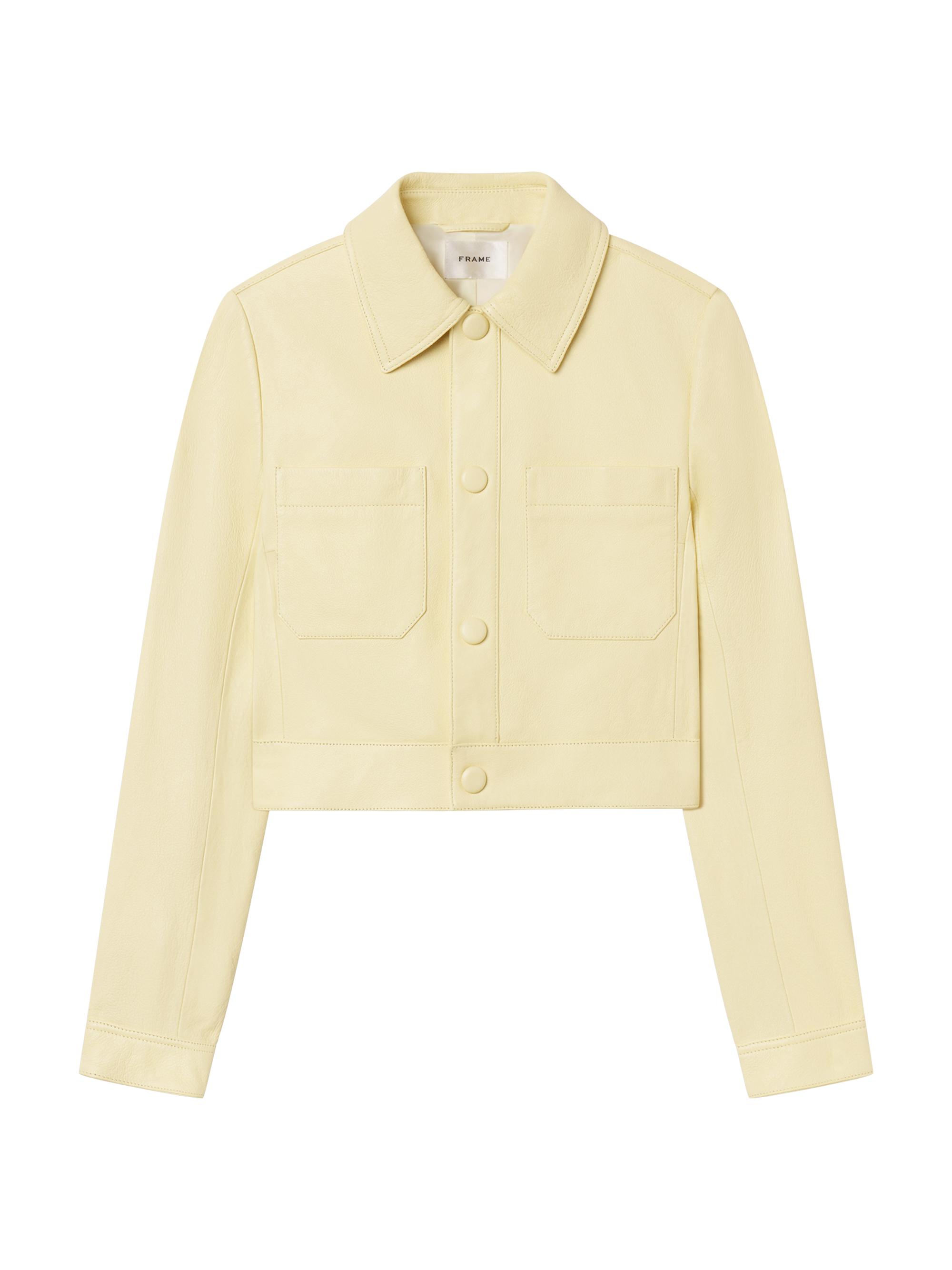 FRAME Women's The Small Leather Jacket - Lemon