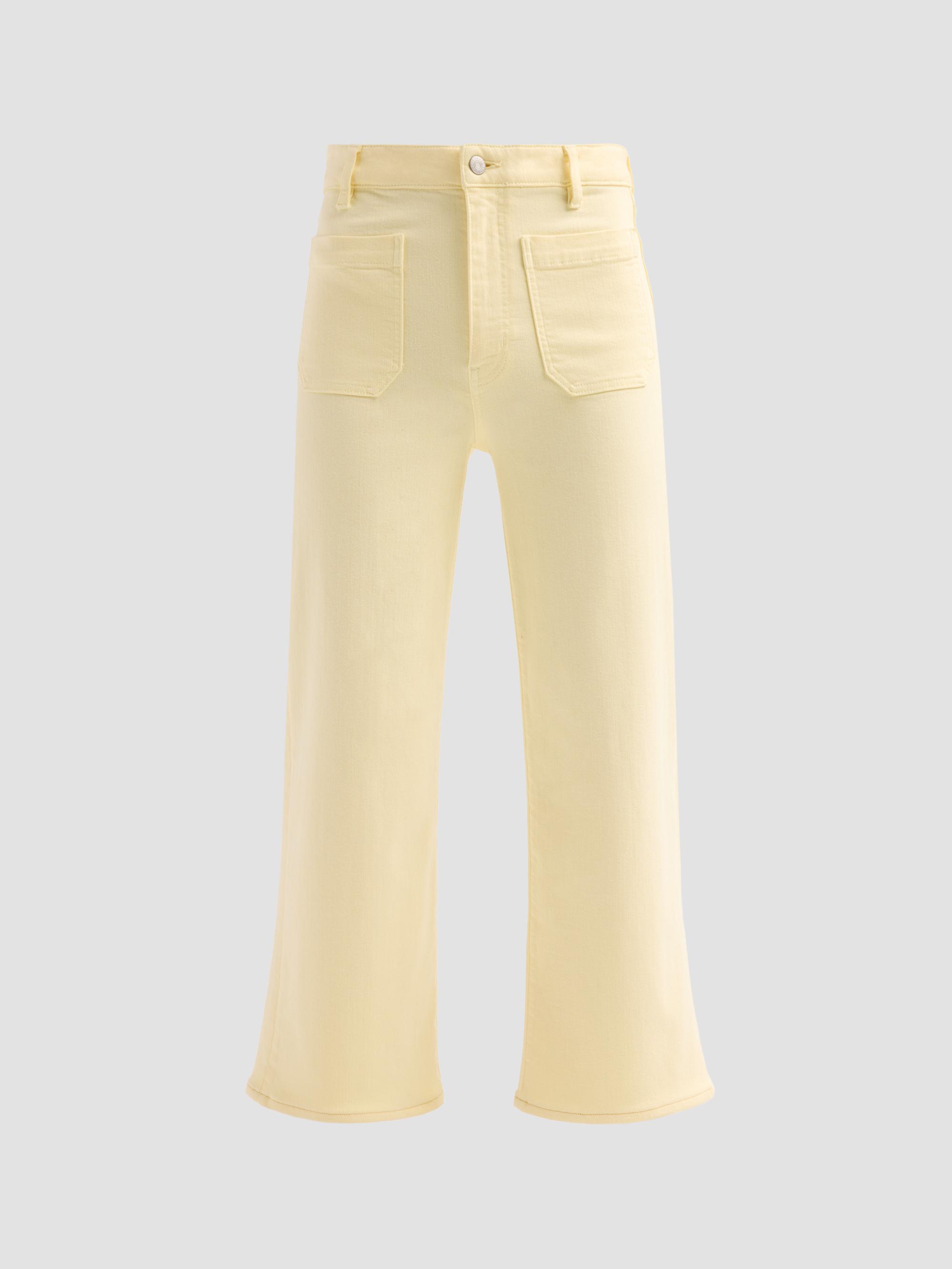 FRAME Women's The Anchor Crop Patch Pocket Jeans - Lemon | Thumbnail 6