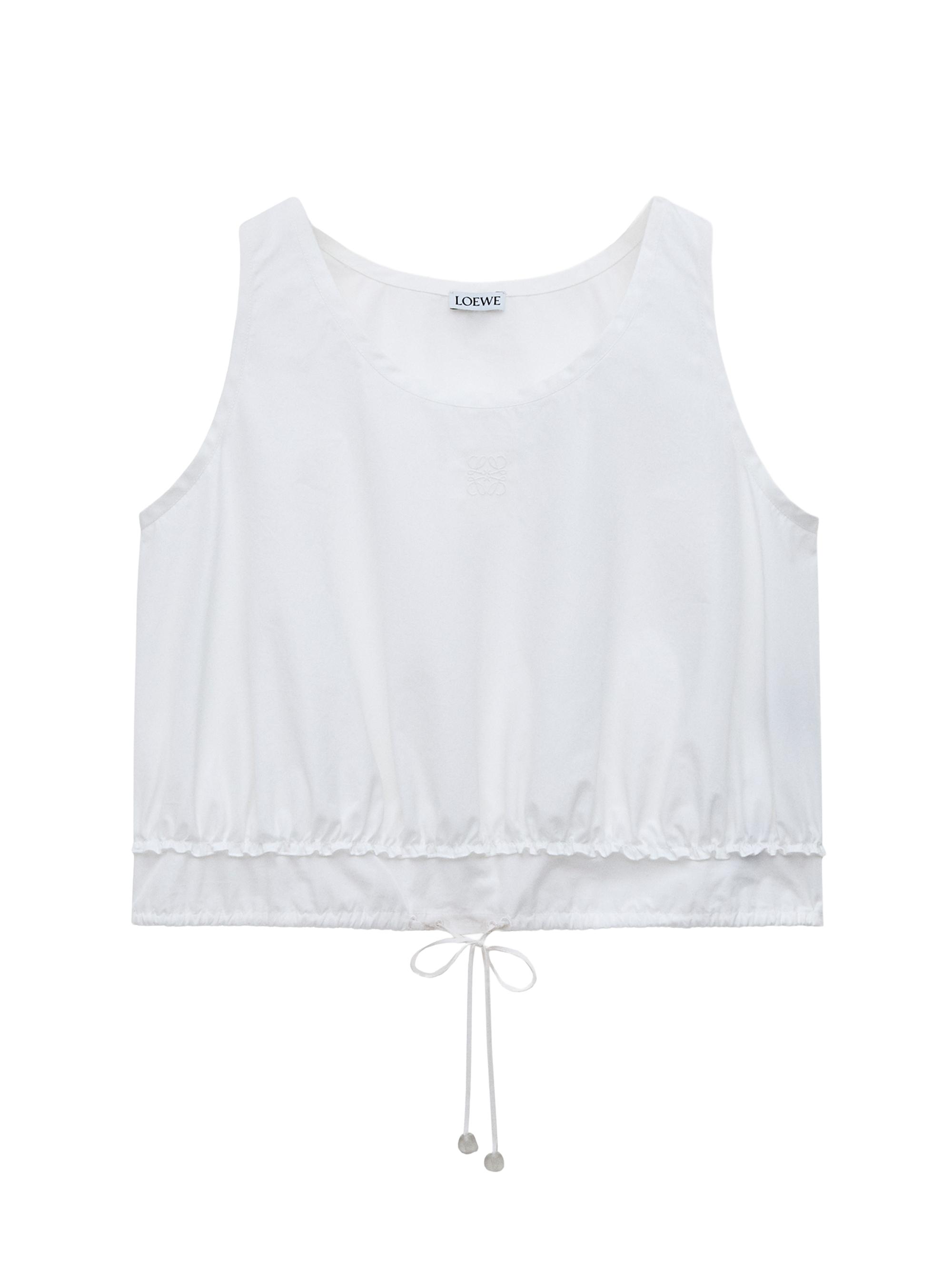 LOEWE Women's  x Paula's Ibiza Cotton-Blend Crop Top - White