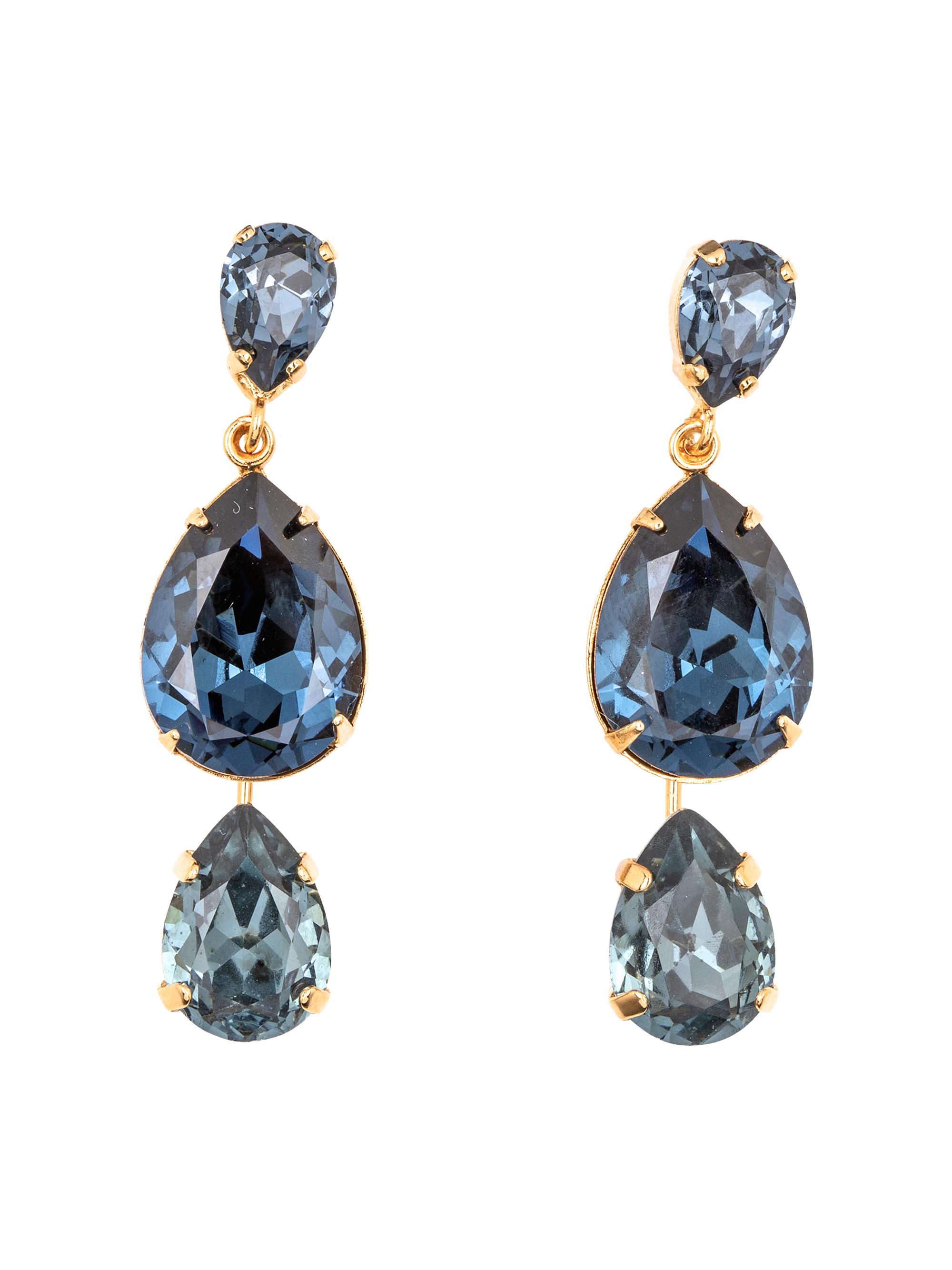 Jennifer Behr Women's Natalina 18K-Gold-Plated & Crystal Drop Earrings - Dark Blue