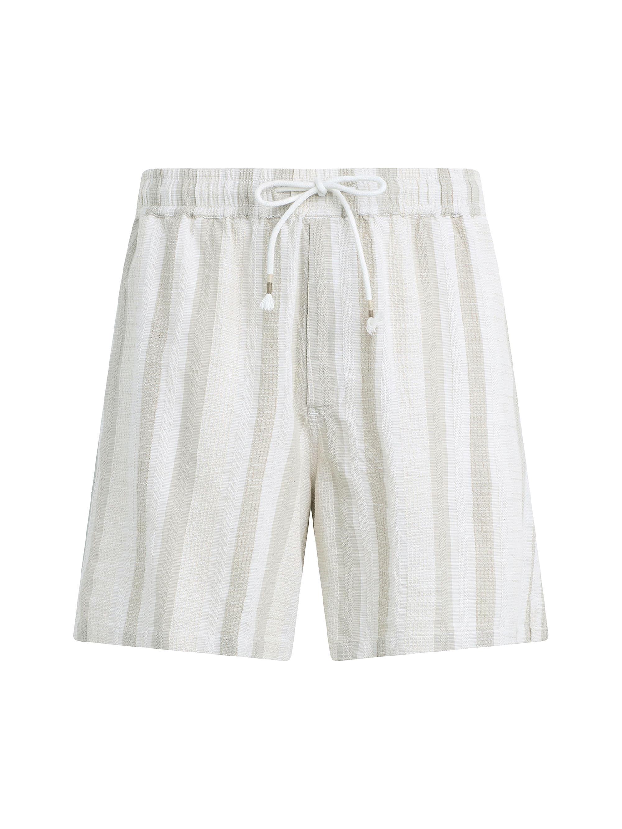 Joe's Jeans Men's Cabana Dobby Striped Cotton-Linen Shorts - Grey Stripe