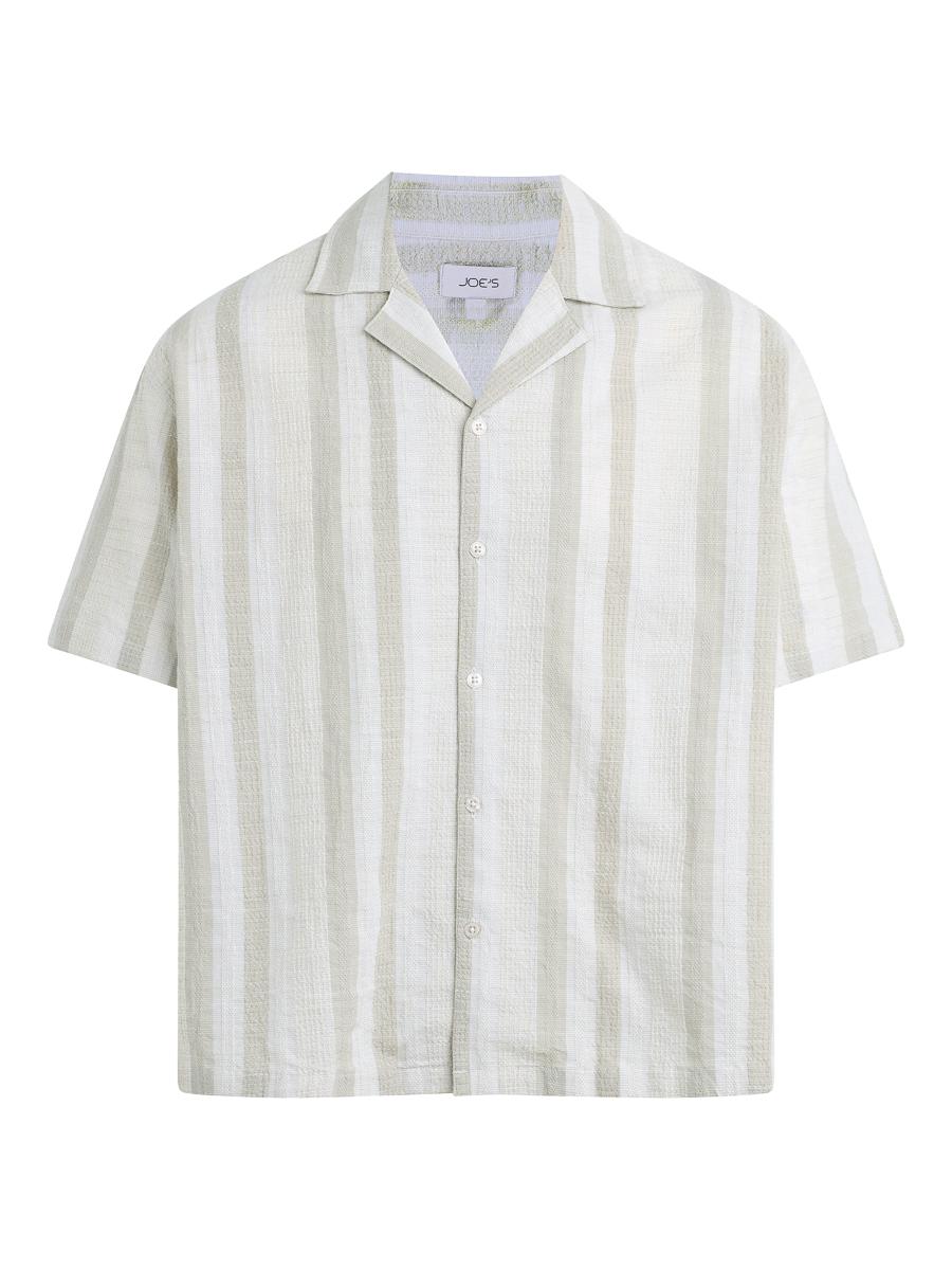 シャツ+ブラウス(長袖+七分) Y's STRIPED COTTON DOUBLE COLLAR SHIRT 1 Stretch Non-Iron Oxford Polo Button Down Collar, Double Striped Shirt
