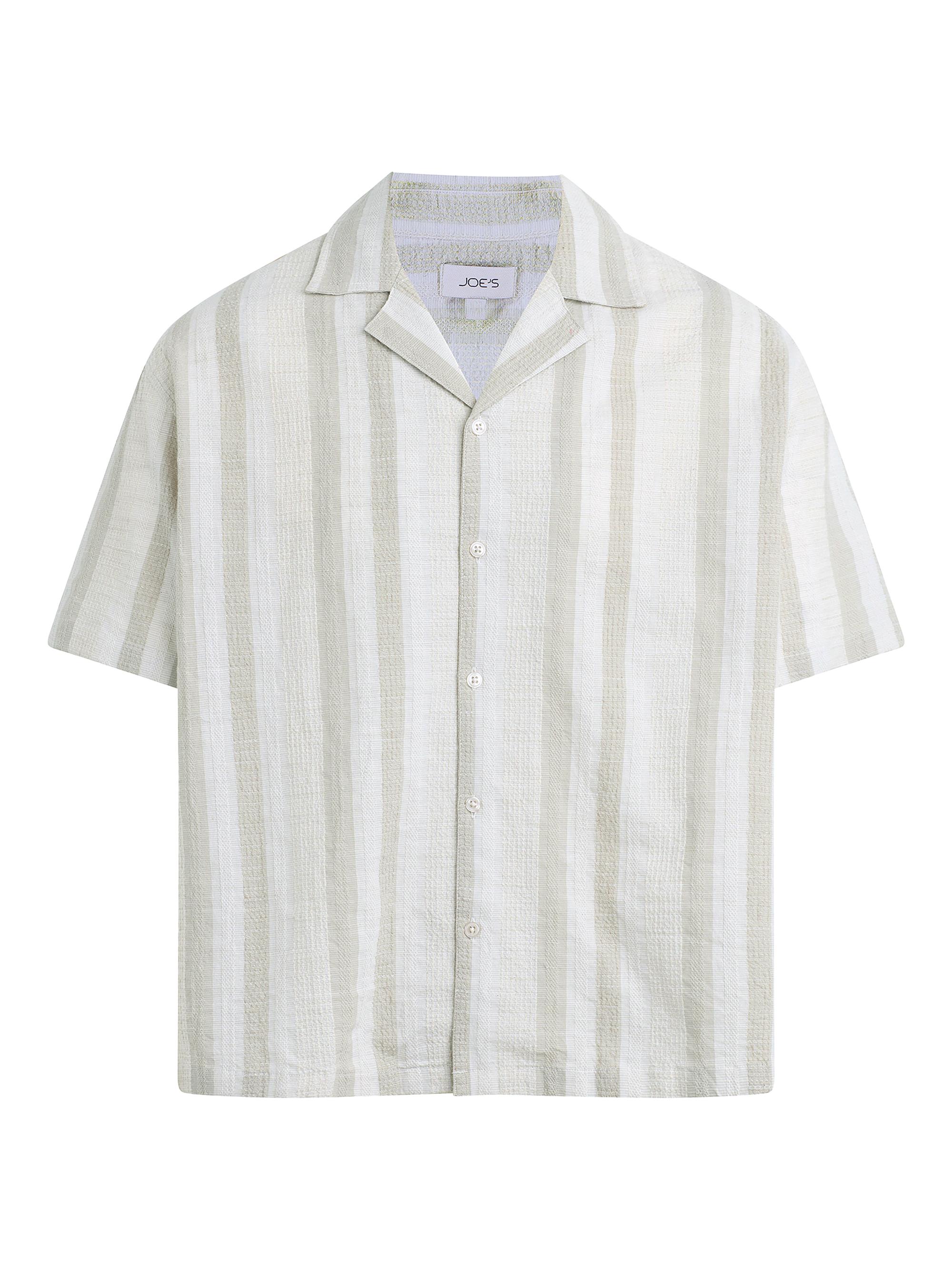 Joe's Jeans Men's Cabana Dobby Striped Cotton-Linen Shirt - Grey Stripe