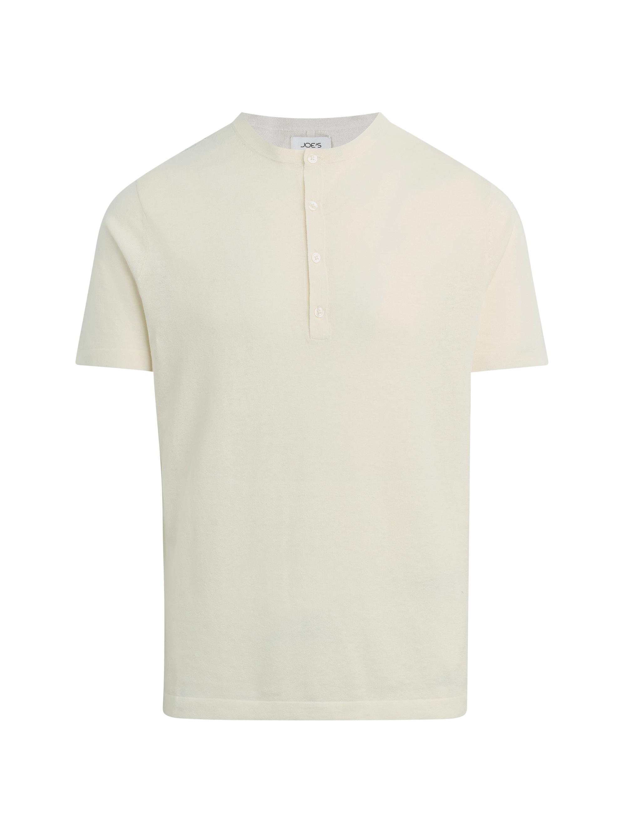 Joe's Jeans Men's Cotton-Linen Henley Shirt - Green Milieu